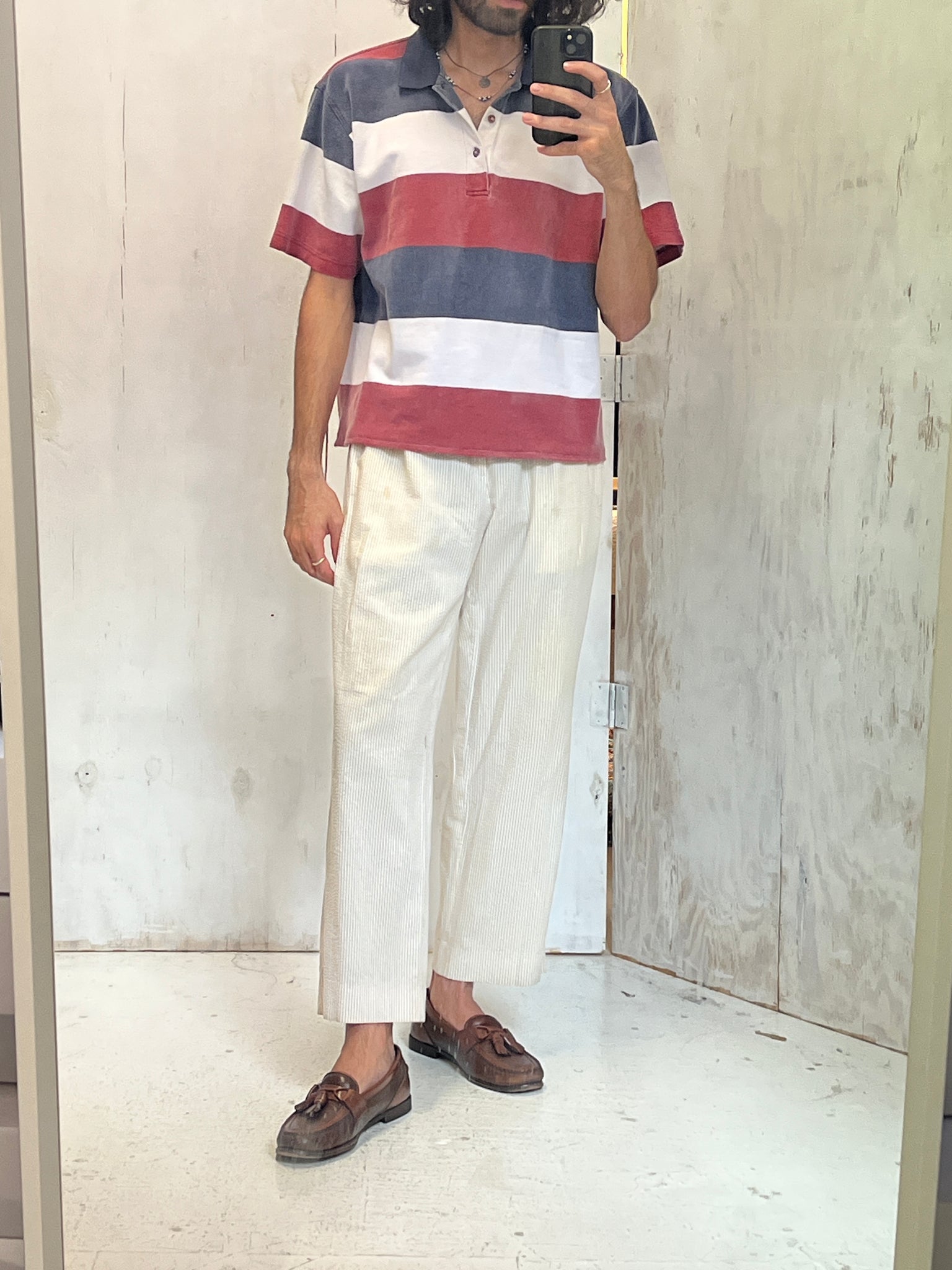 Ralph Lauren Double Pleated Searsucker Pants