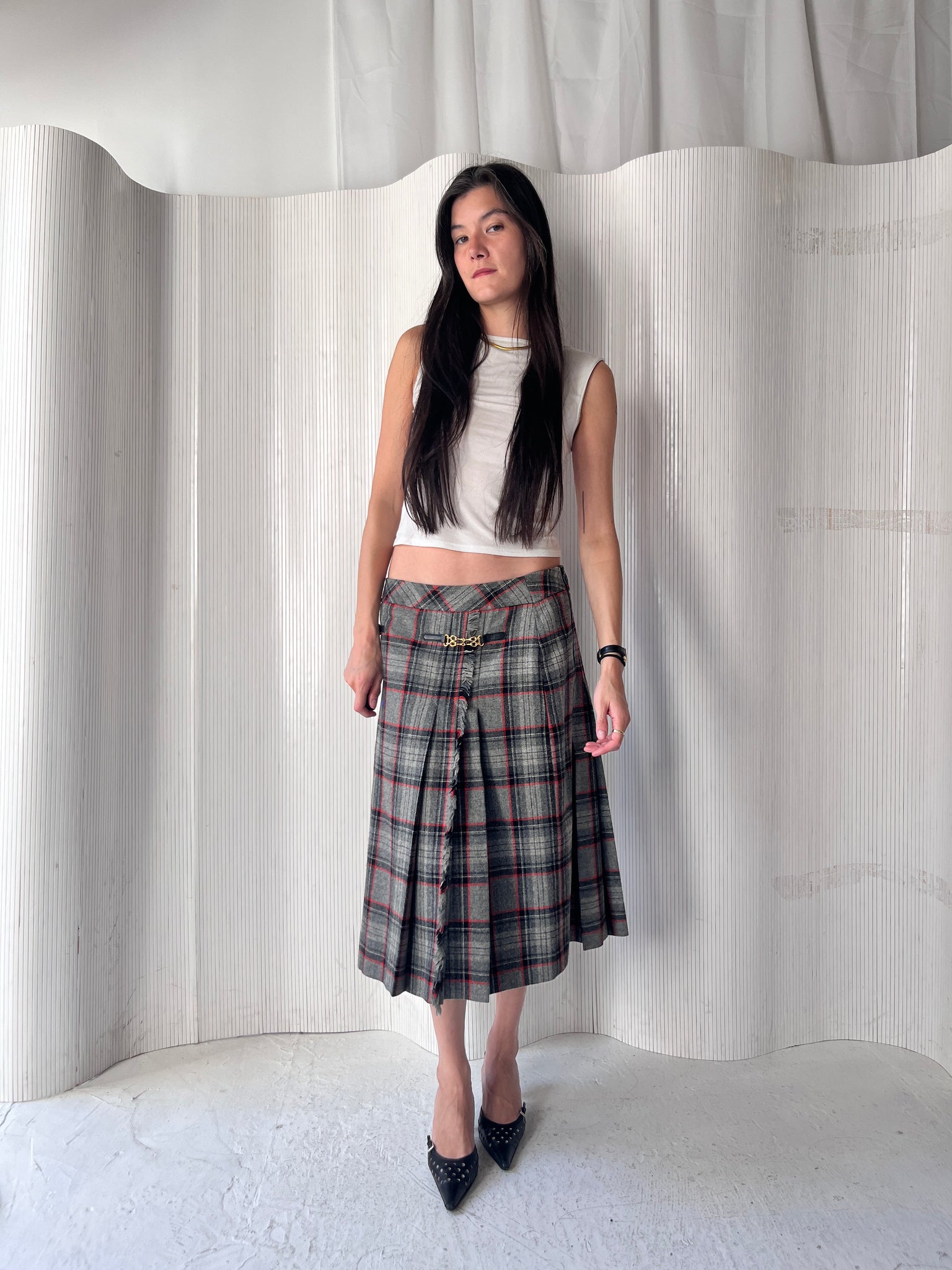 CELINE Plaid Skirt RTV