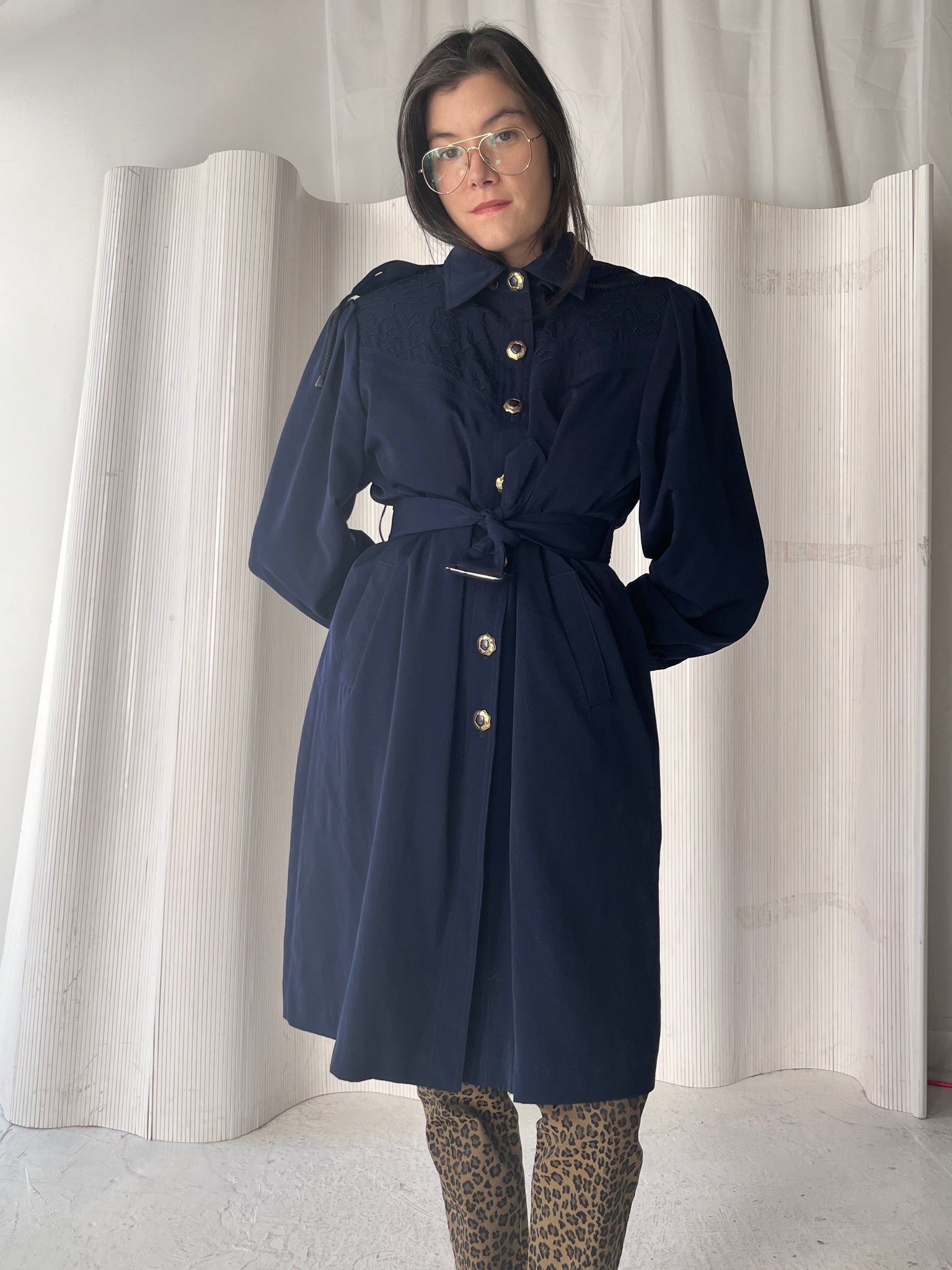 Rare Sherpa-lined Navy Trench