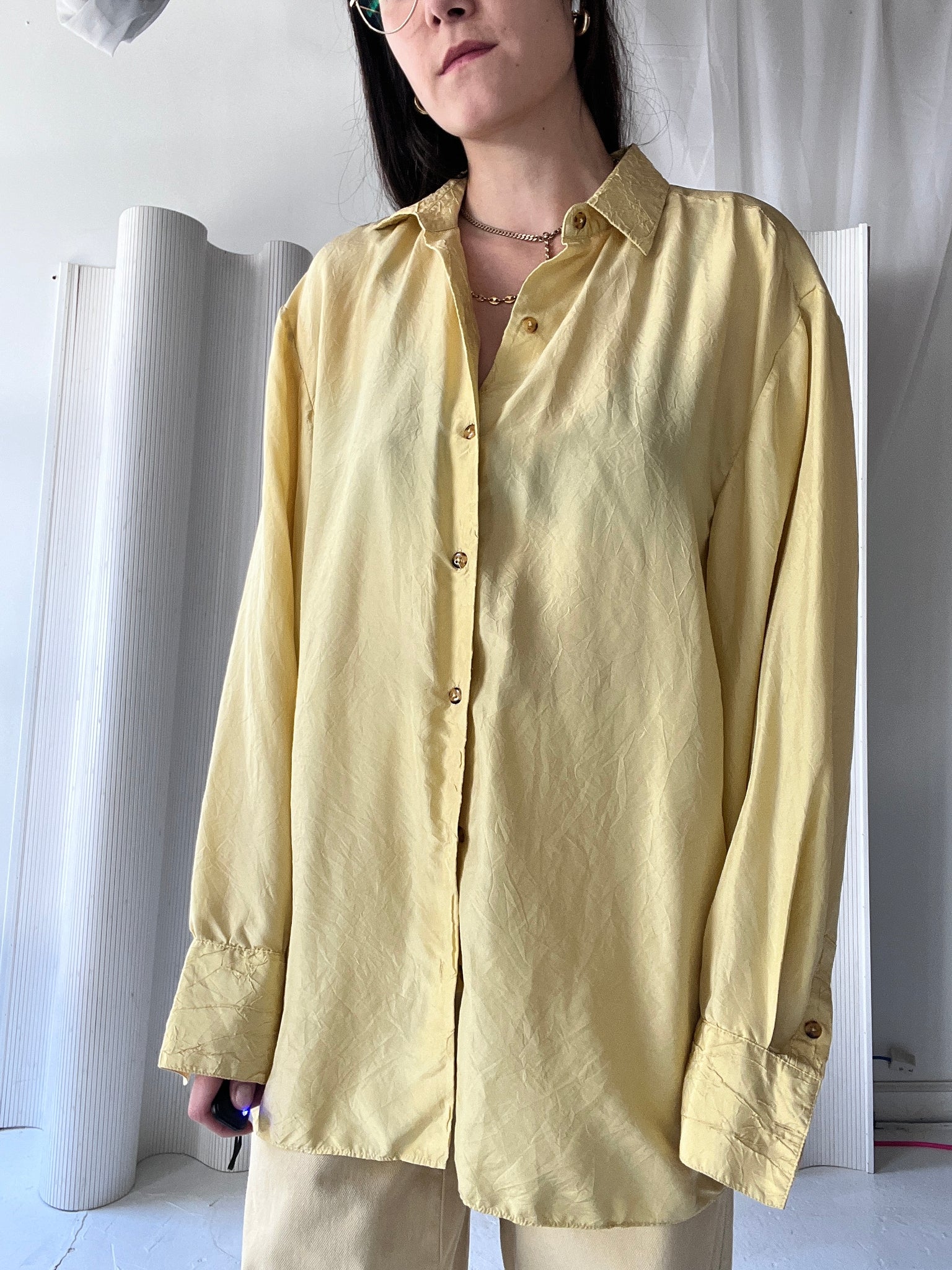 Crinkly Yellow Shirt