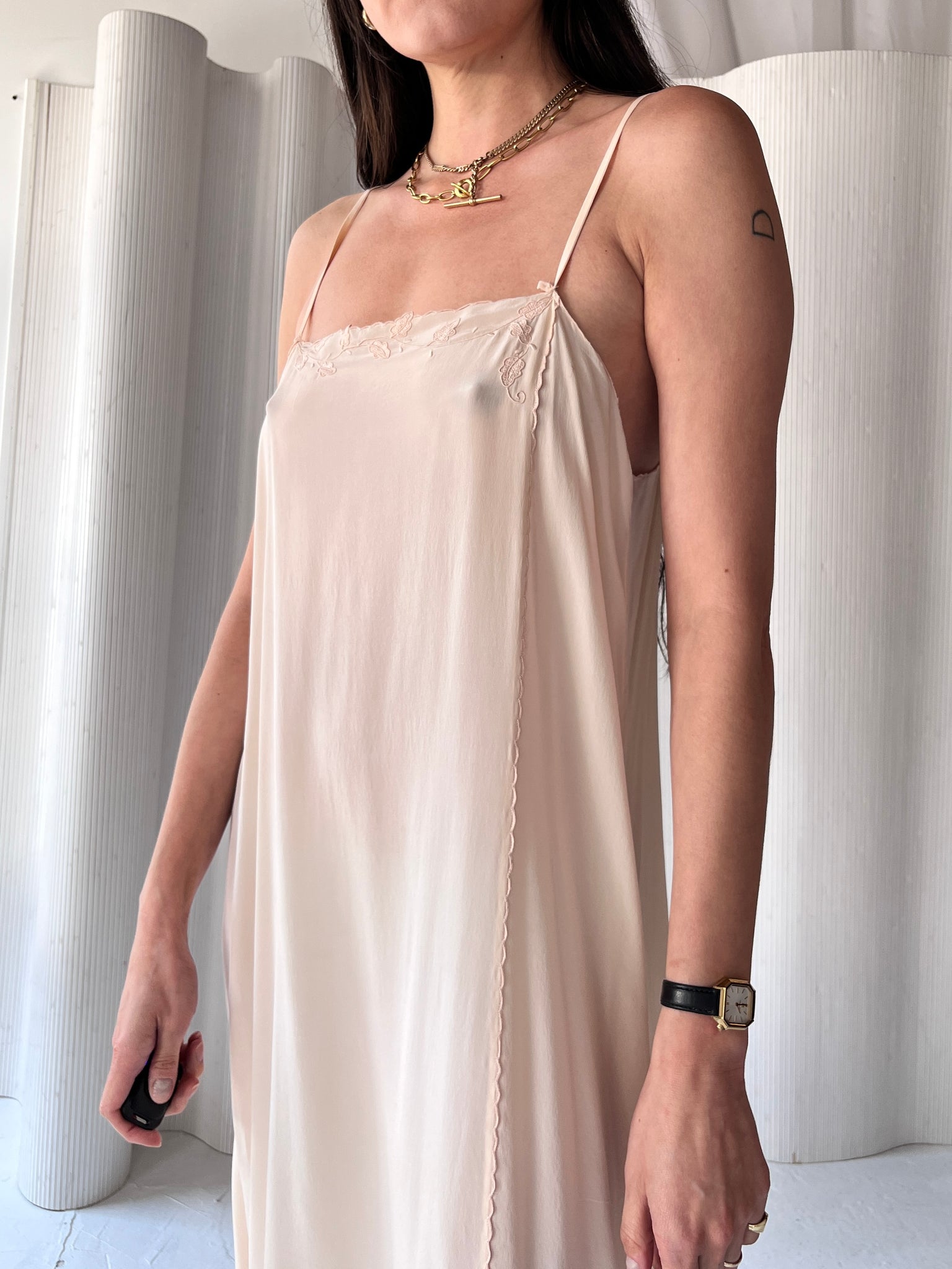 1930s blush silk slip