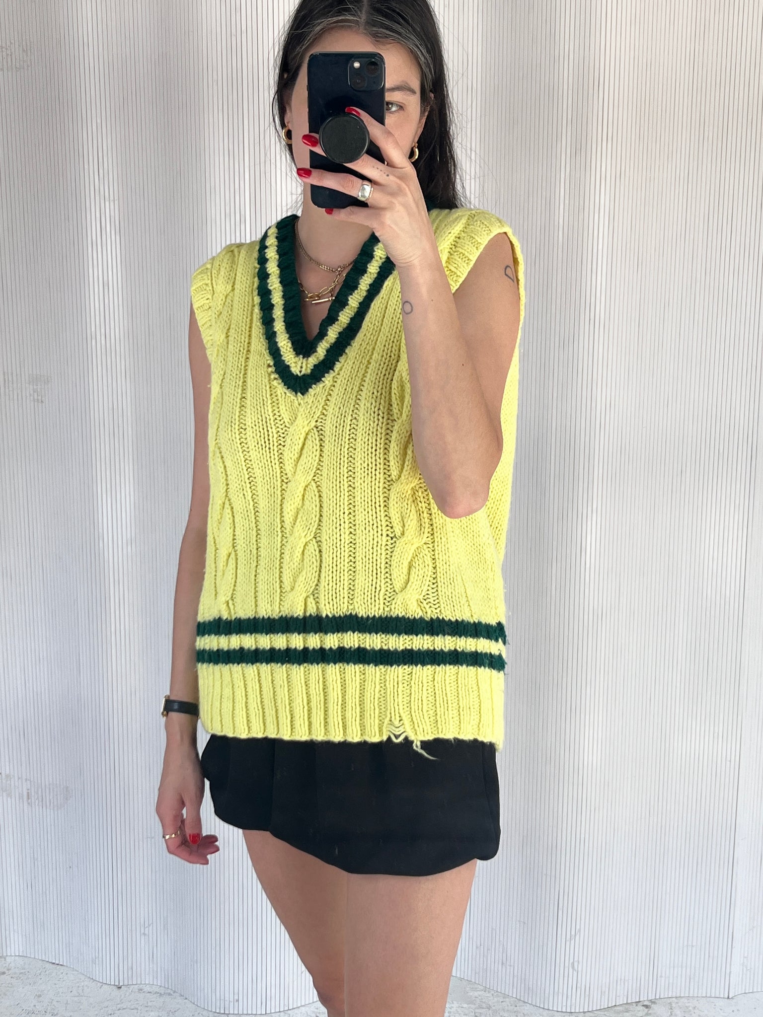 80s Neon Sweater Vest Acrylic