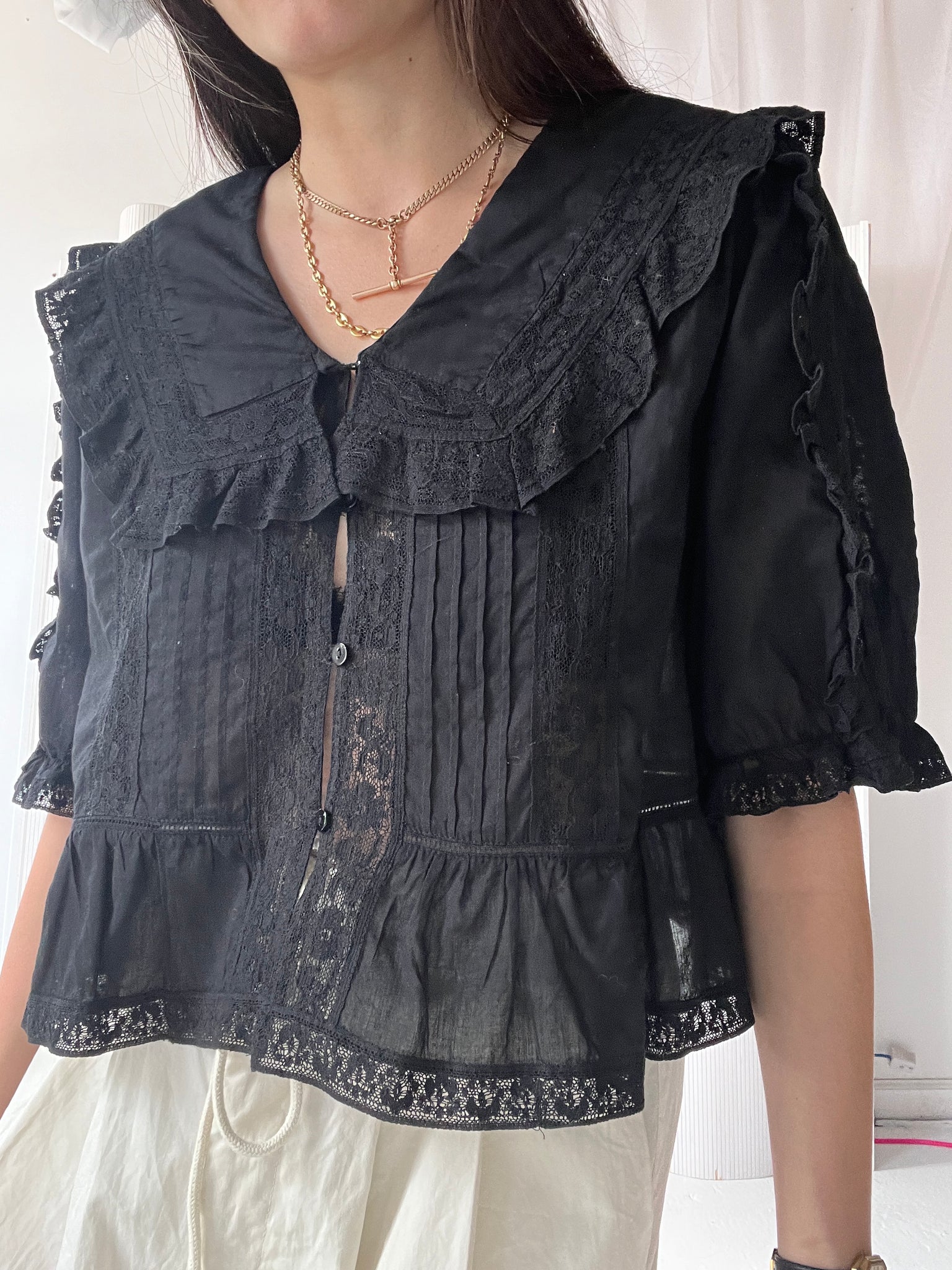 black lace blouse