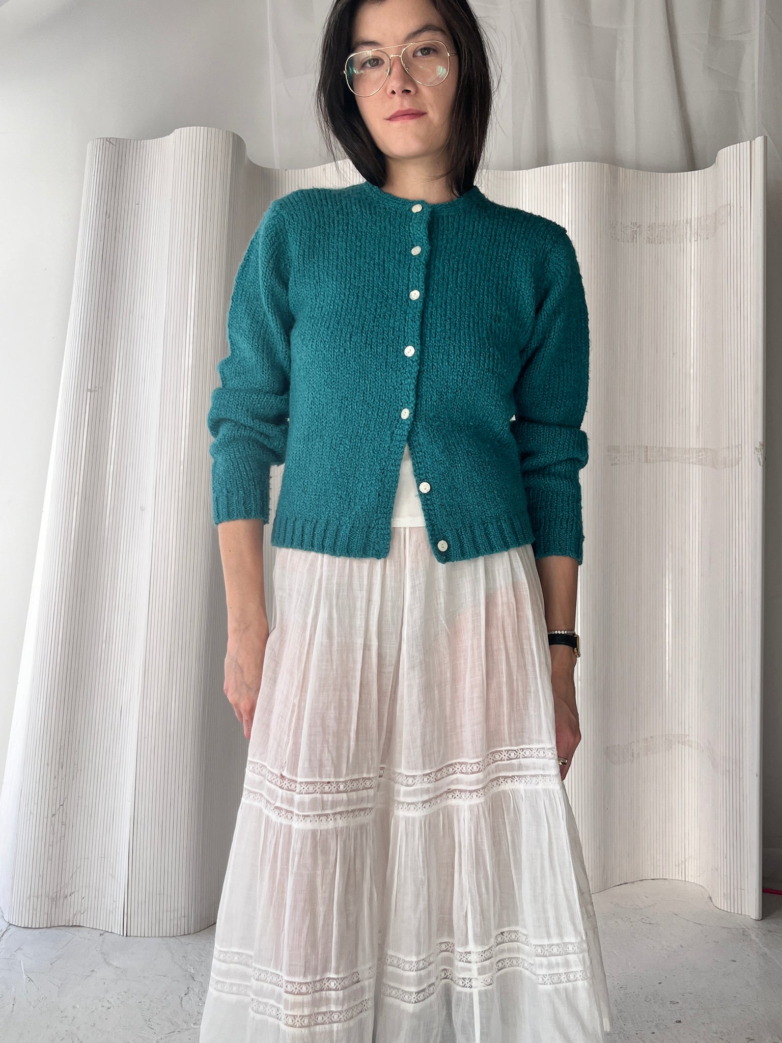 Vintage Teal Cardigan