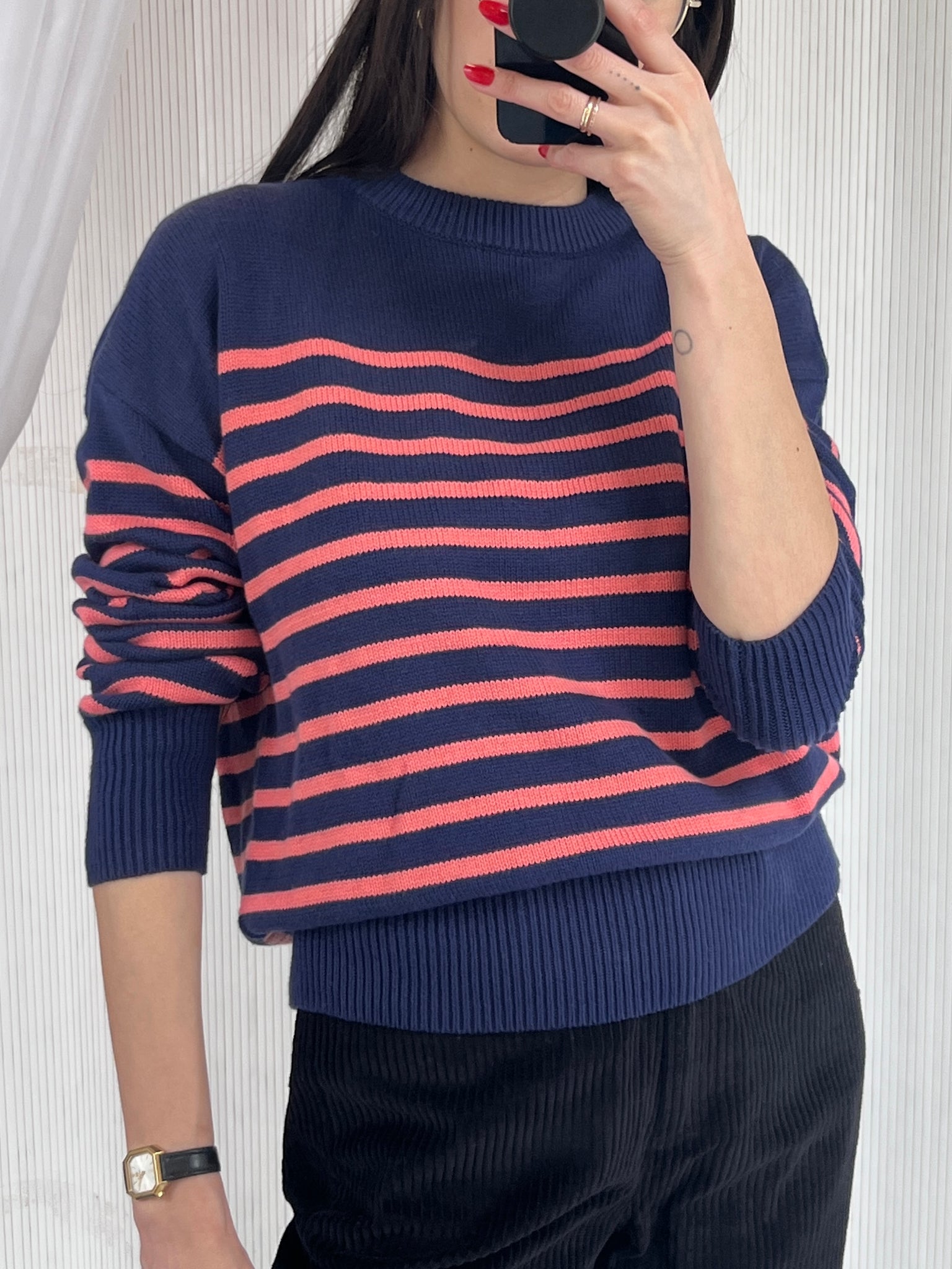 Striped cotton sweater