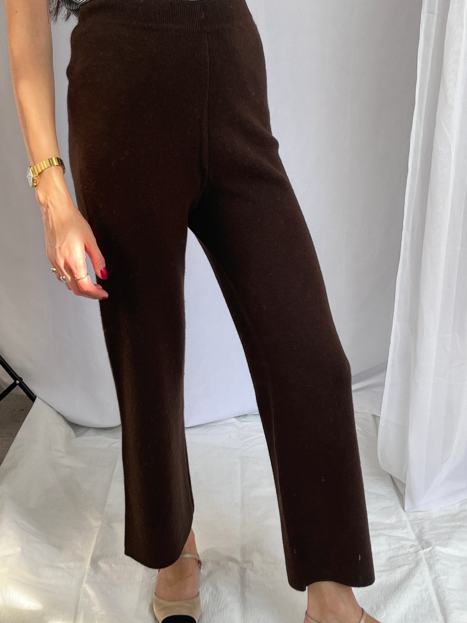 Brown cashmere trouser