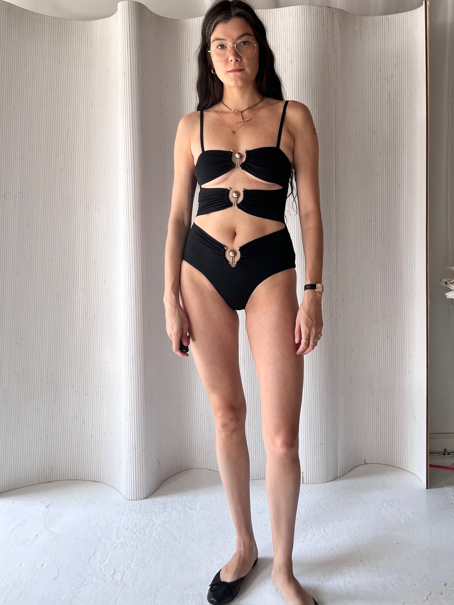 Christopher Esber black one piece swim