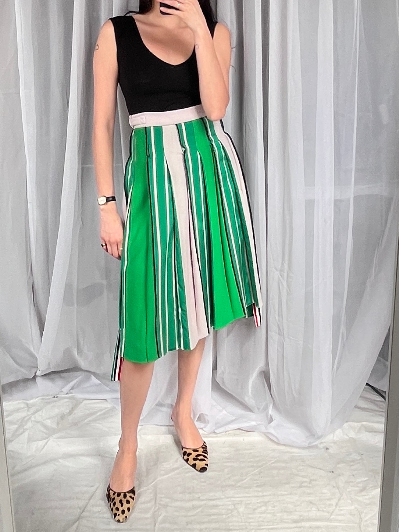 Thom Browne Green Knee-Length Skirt