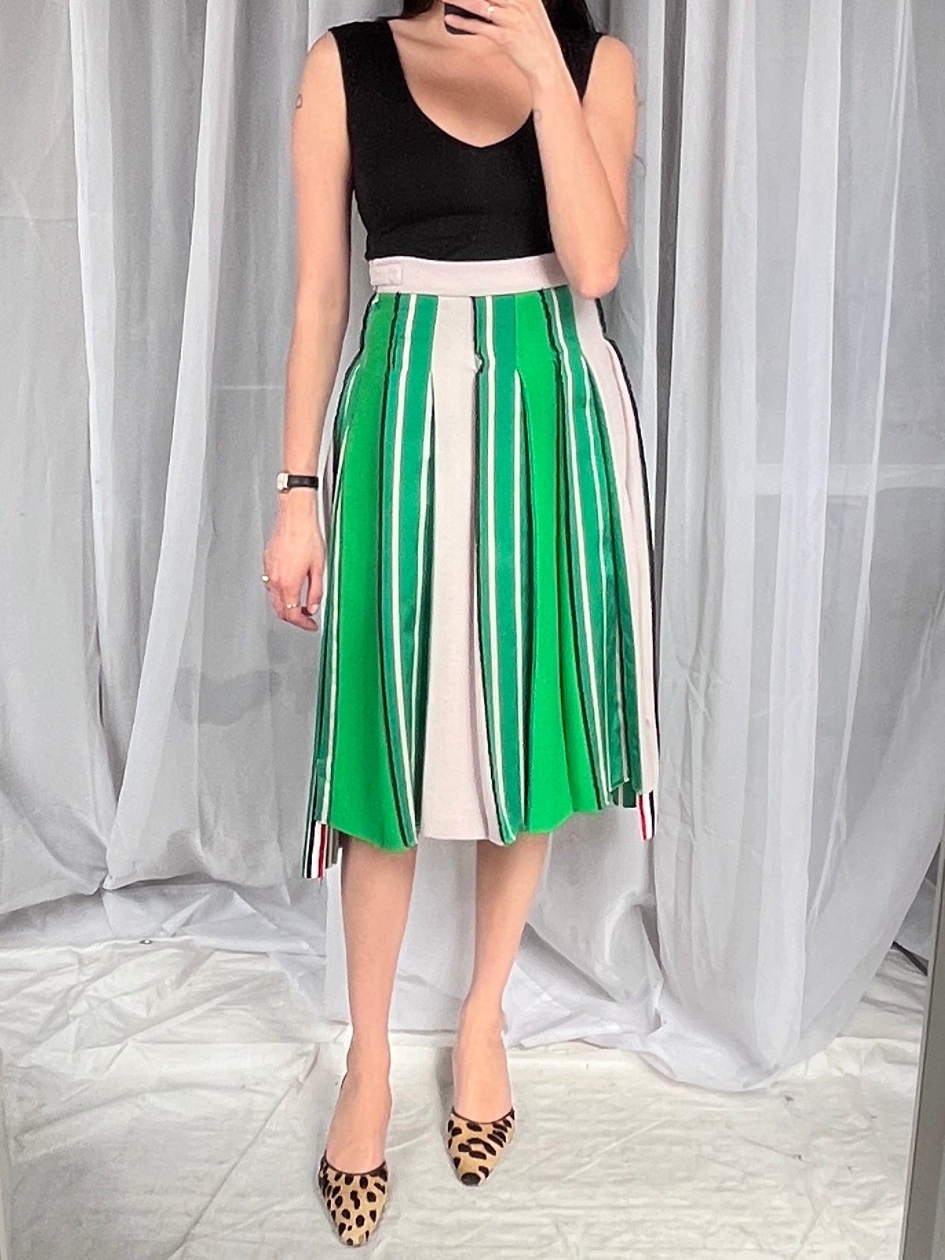 Thom Browne Green Knee-Length Skirt