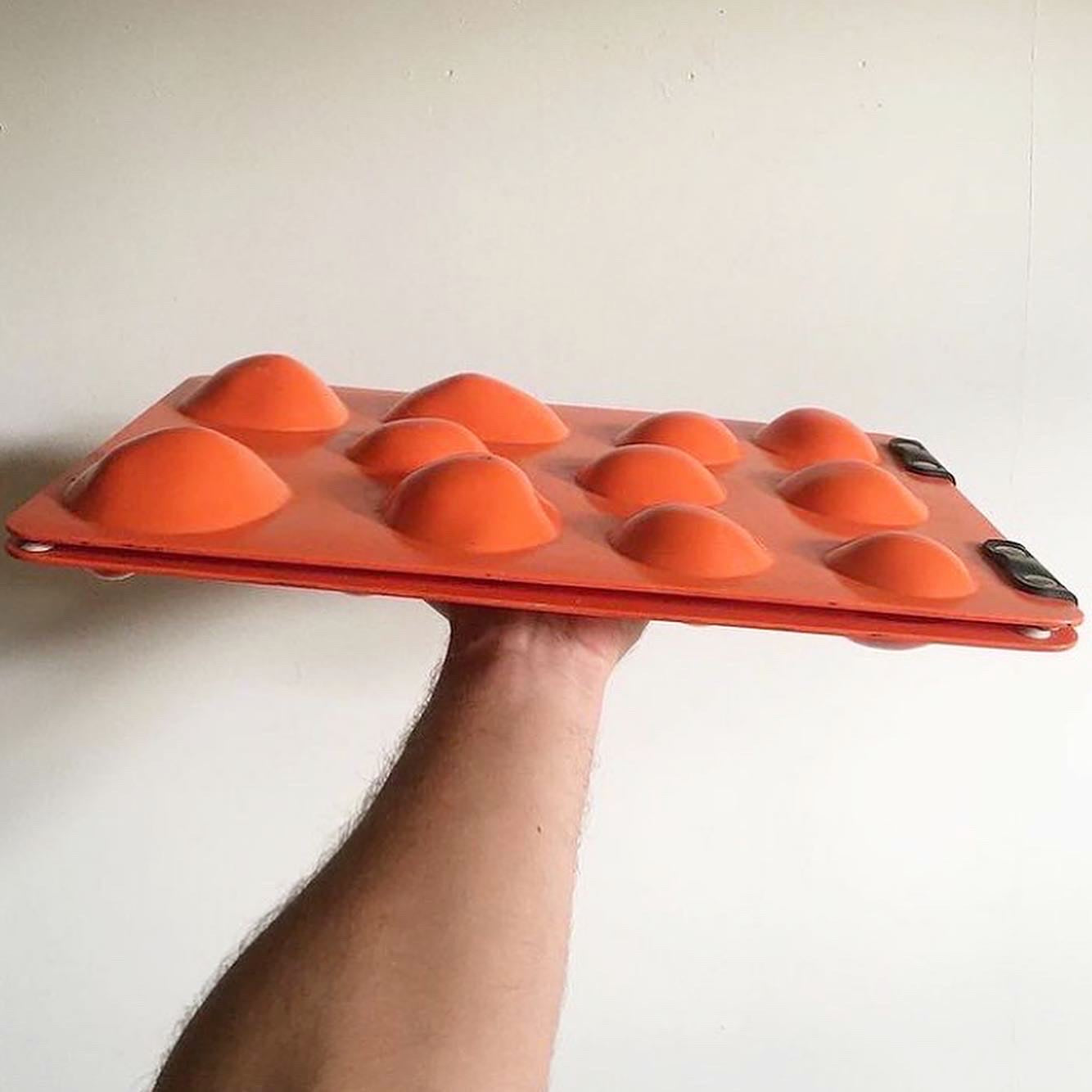 70s plastic mold in the style of verner panton