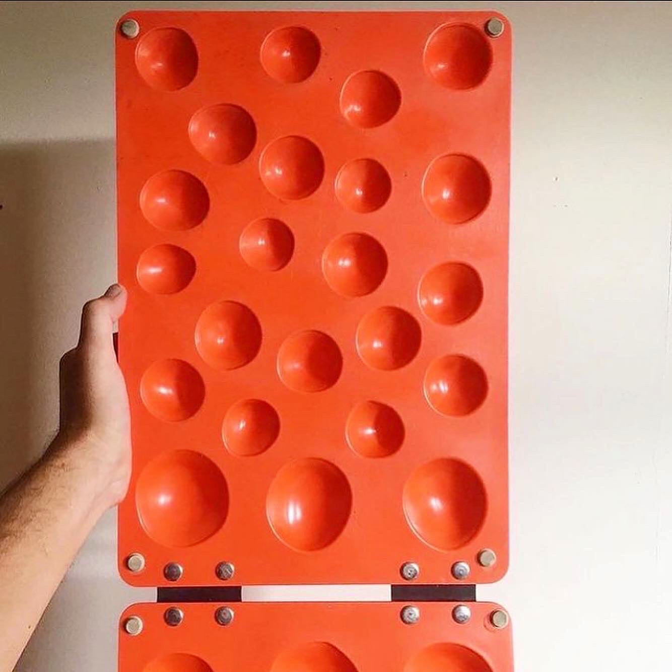 70s plastic mold in the style of verner panton