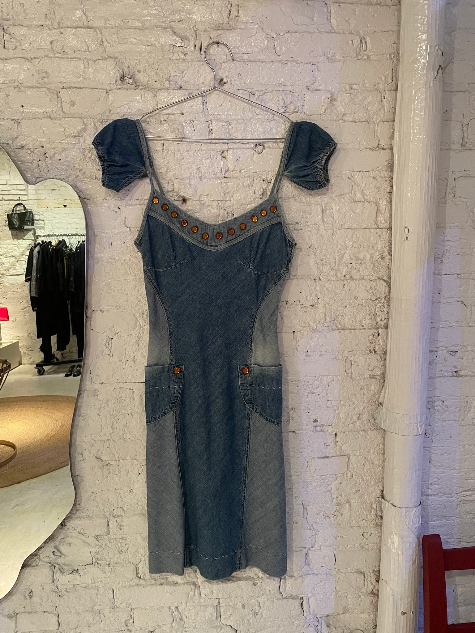 Nolita Denim Cap Sleeve Midi Dress