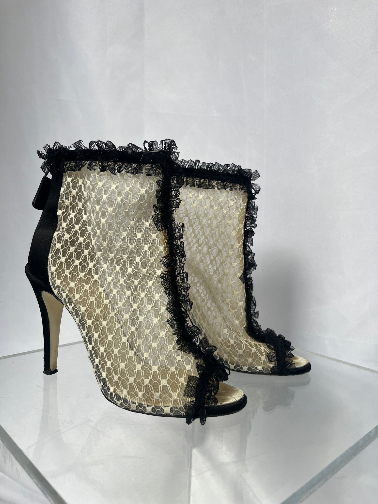 Chanel lace boot