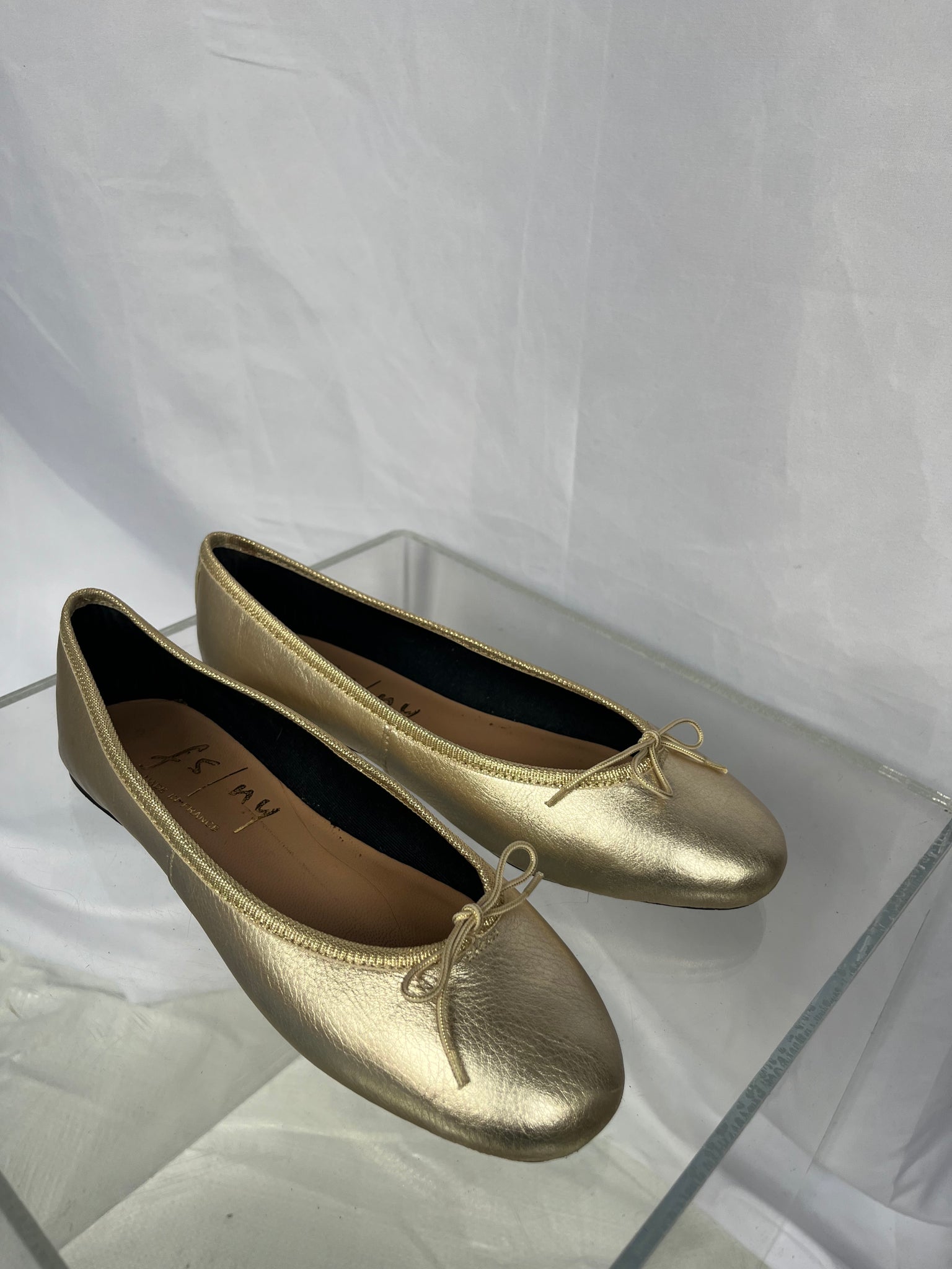 french gold ballet flat