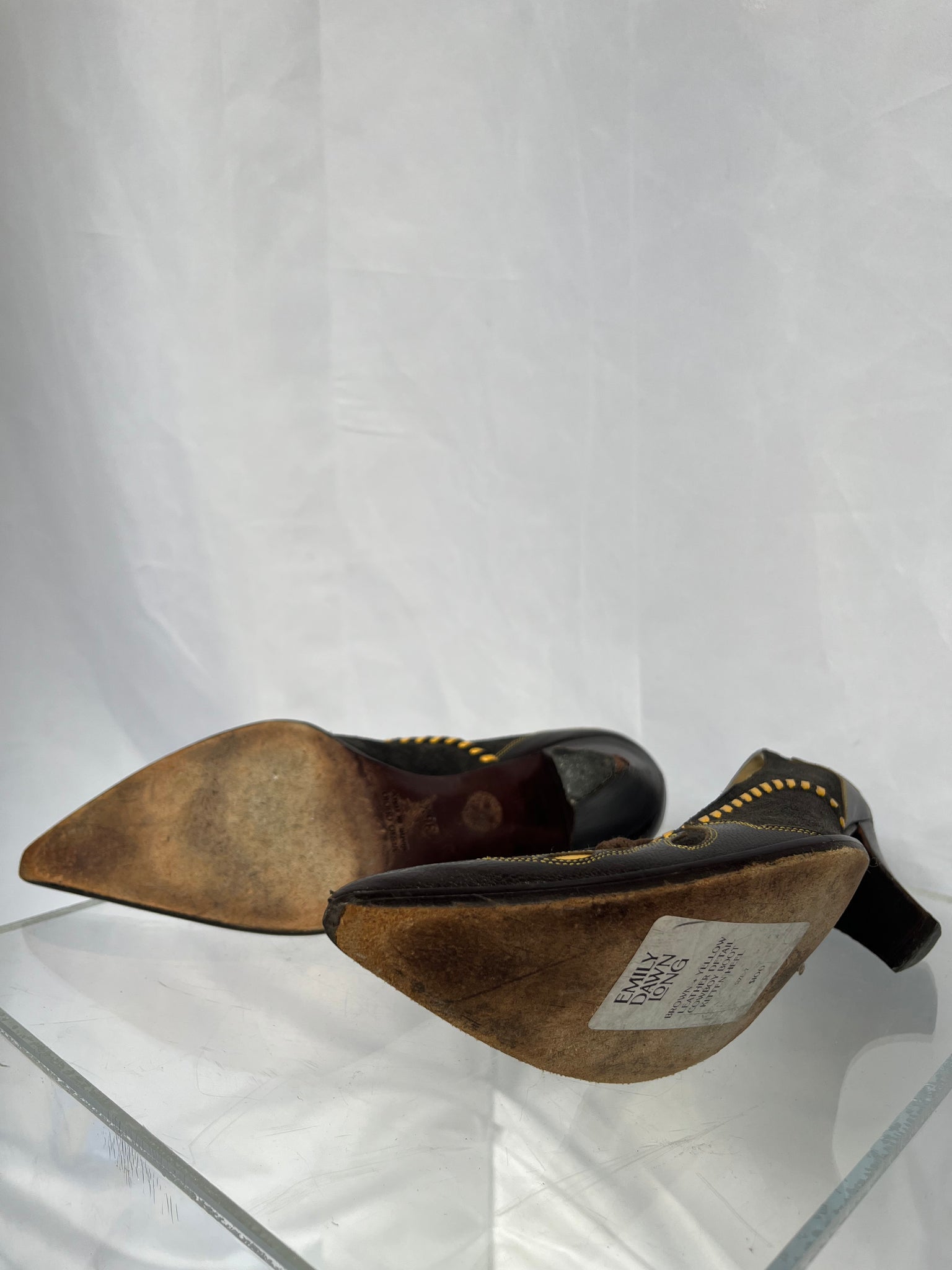 Brown And Yellow Cowboy Shoe