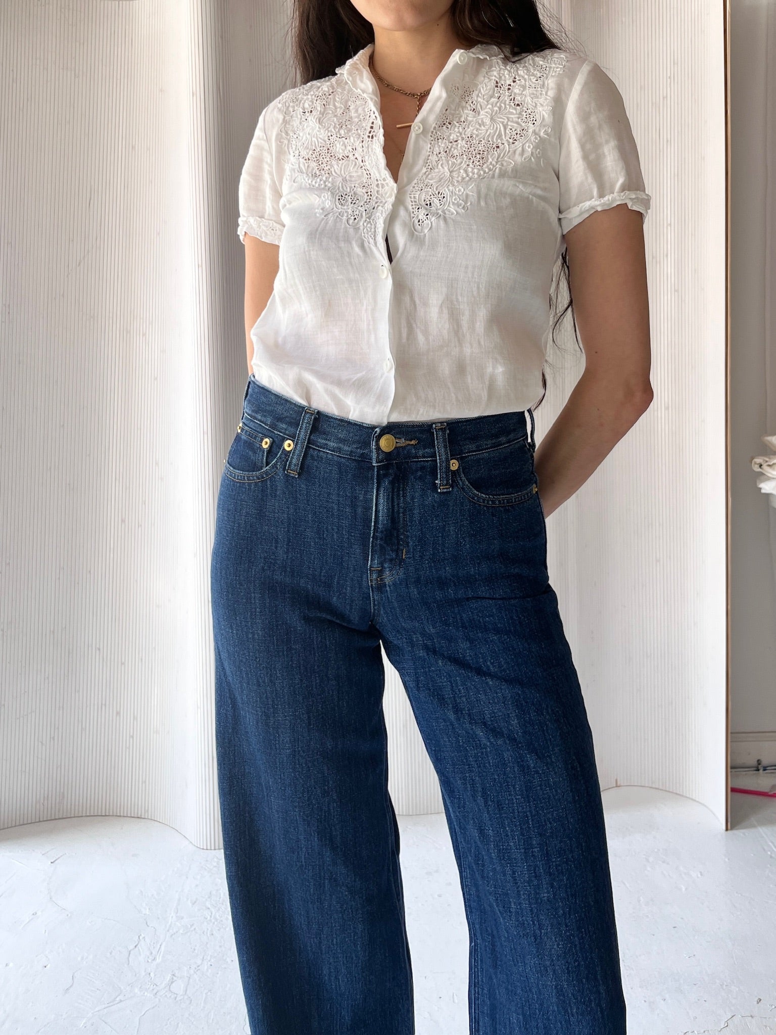 JCrew low rise wide leg denim