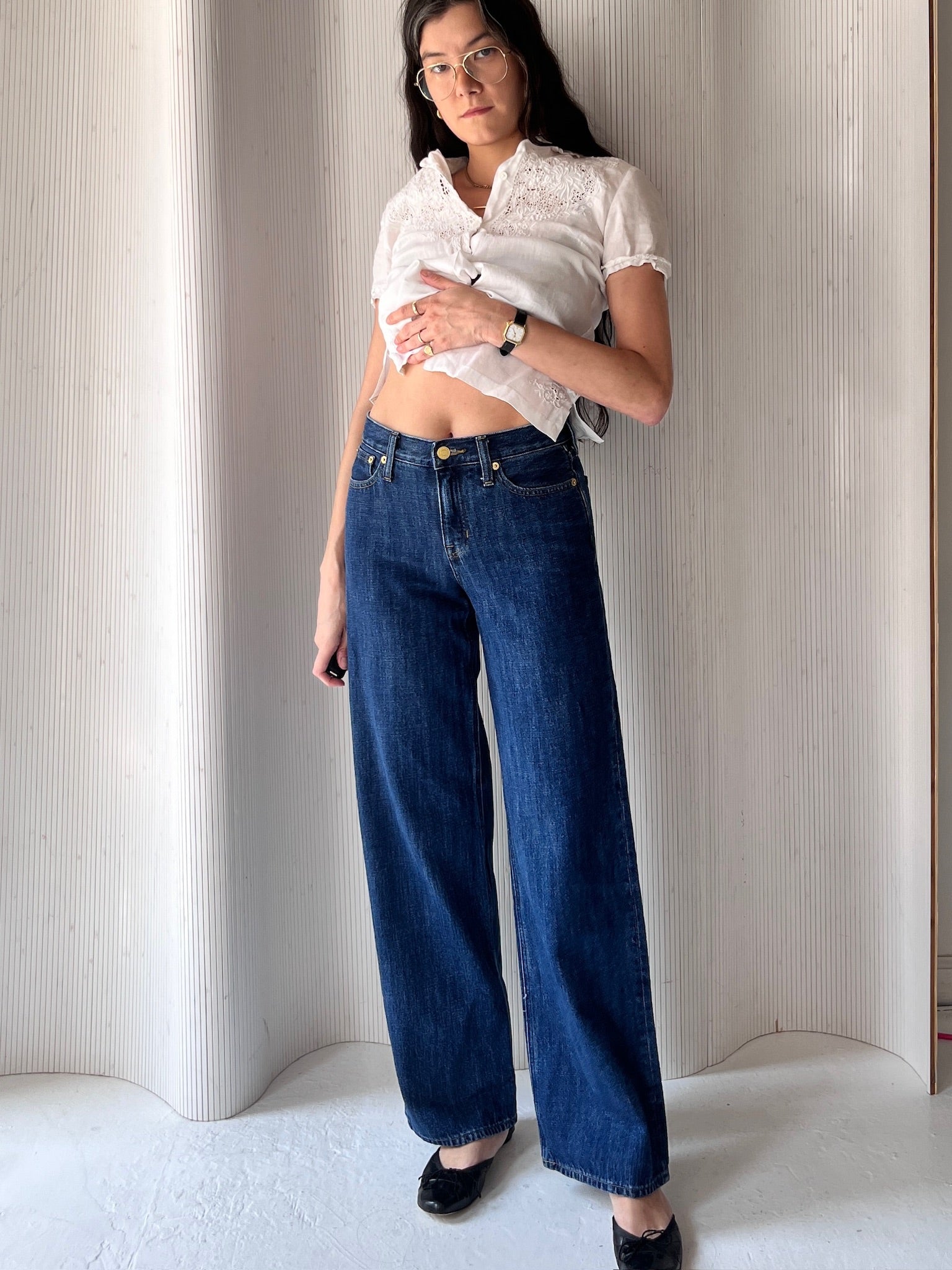 JCrew low rise wide leg denim