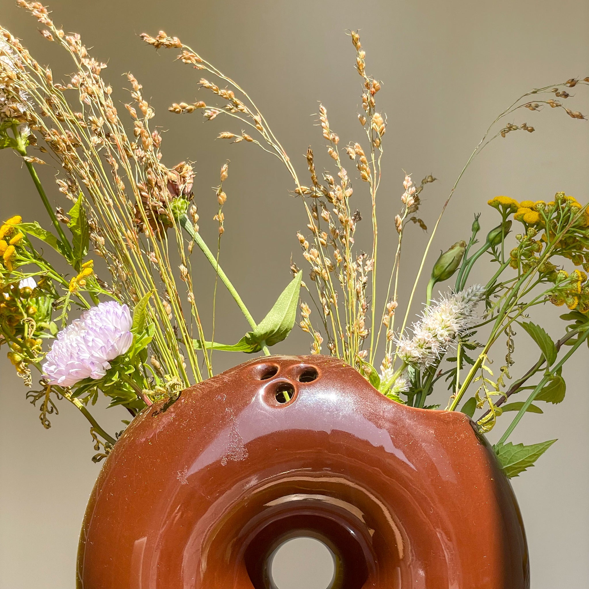 Burgundy Donut Vase