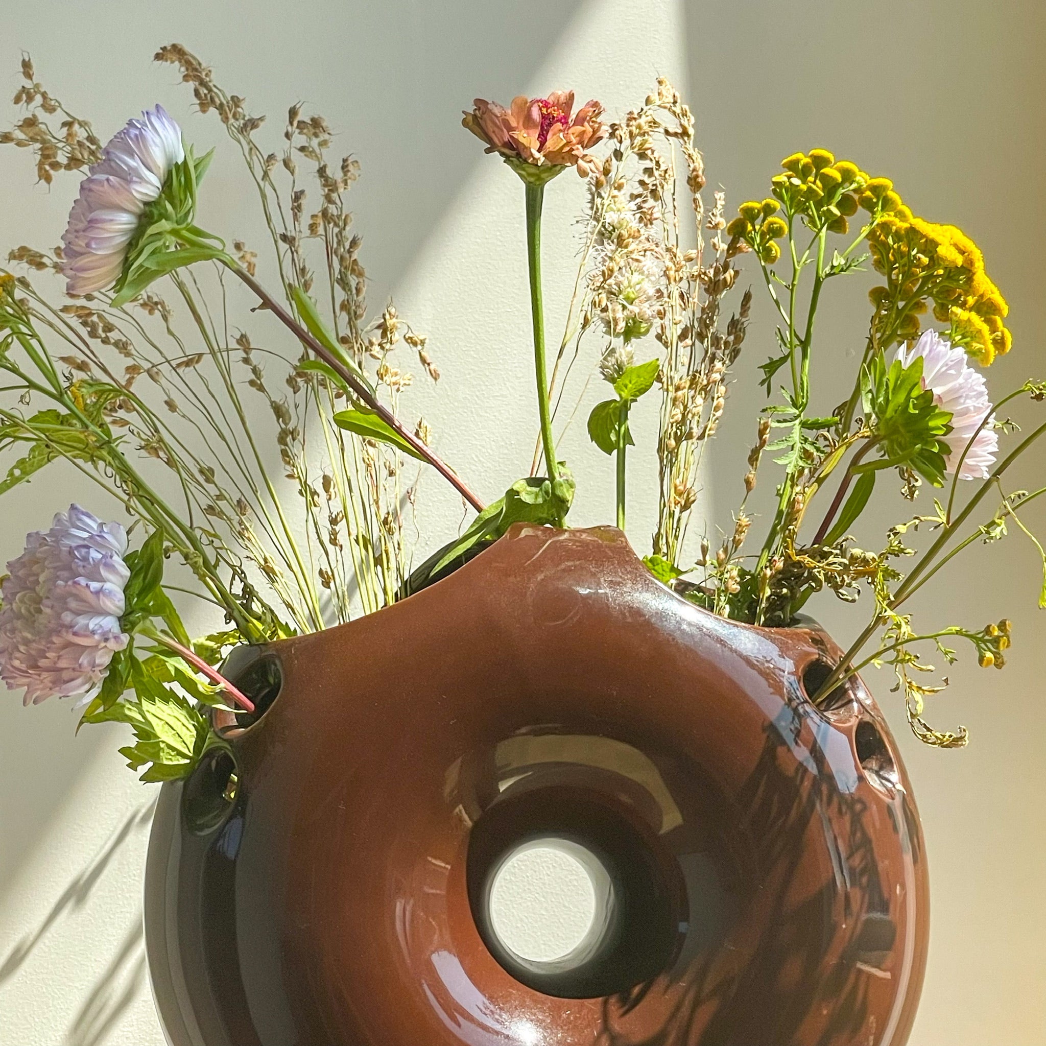 Burgundy Donut Vase