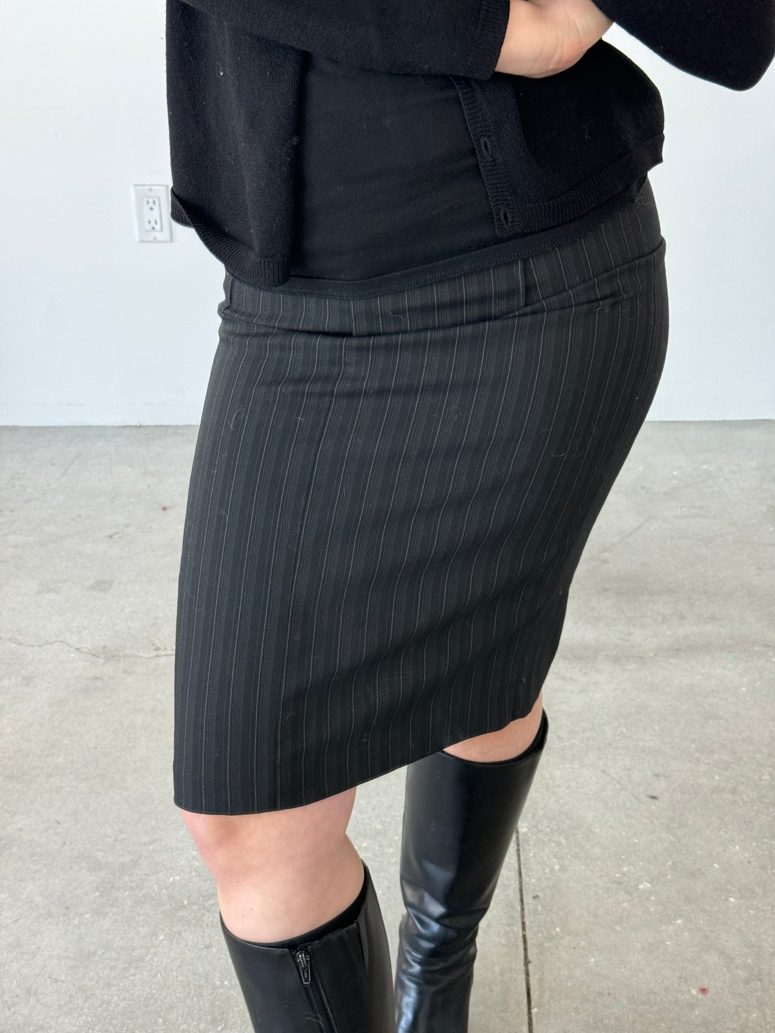 GALLIANO PINSTRIPE SKIRT