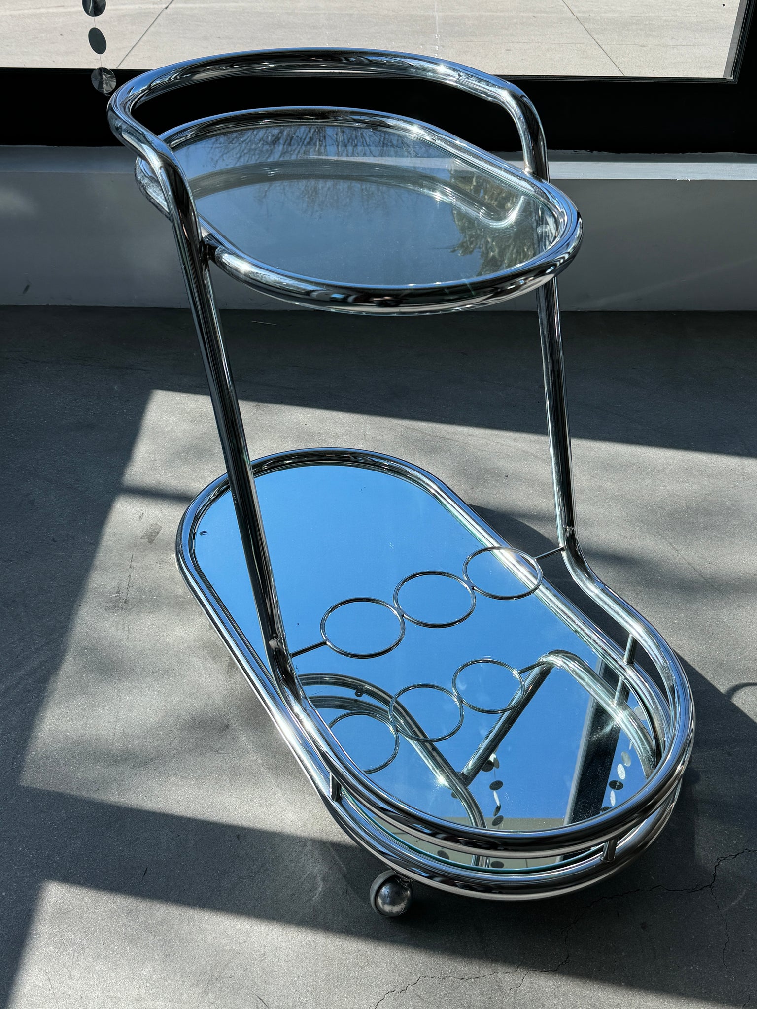 Chrome & Glass Vintage Bar Cart