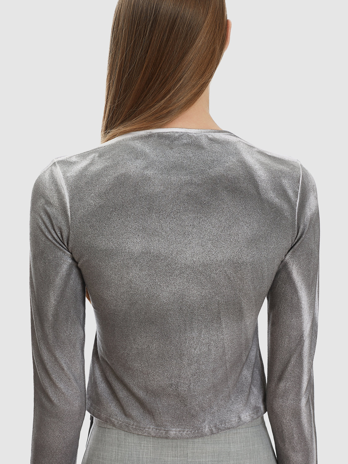 Grey Tie-Dye Long Sleeve Top