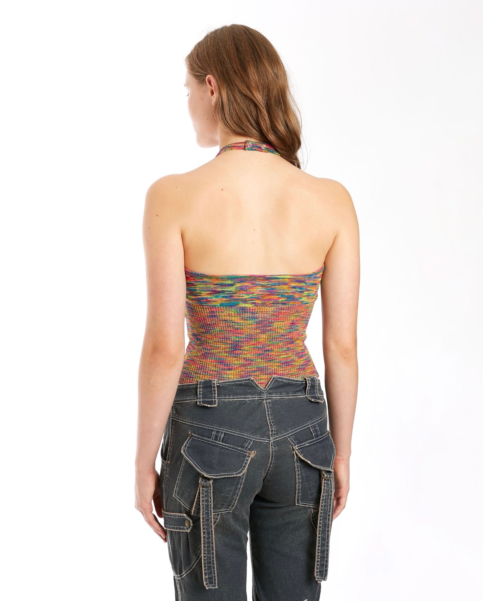 Miss Sixty Rainbow Knitted Halter Top