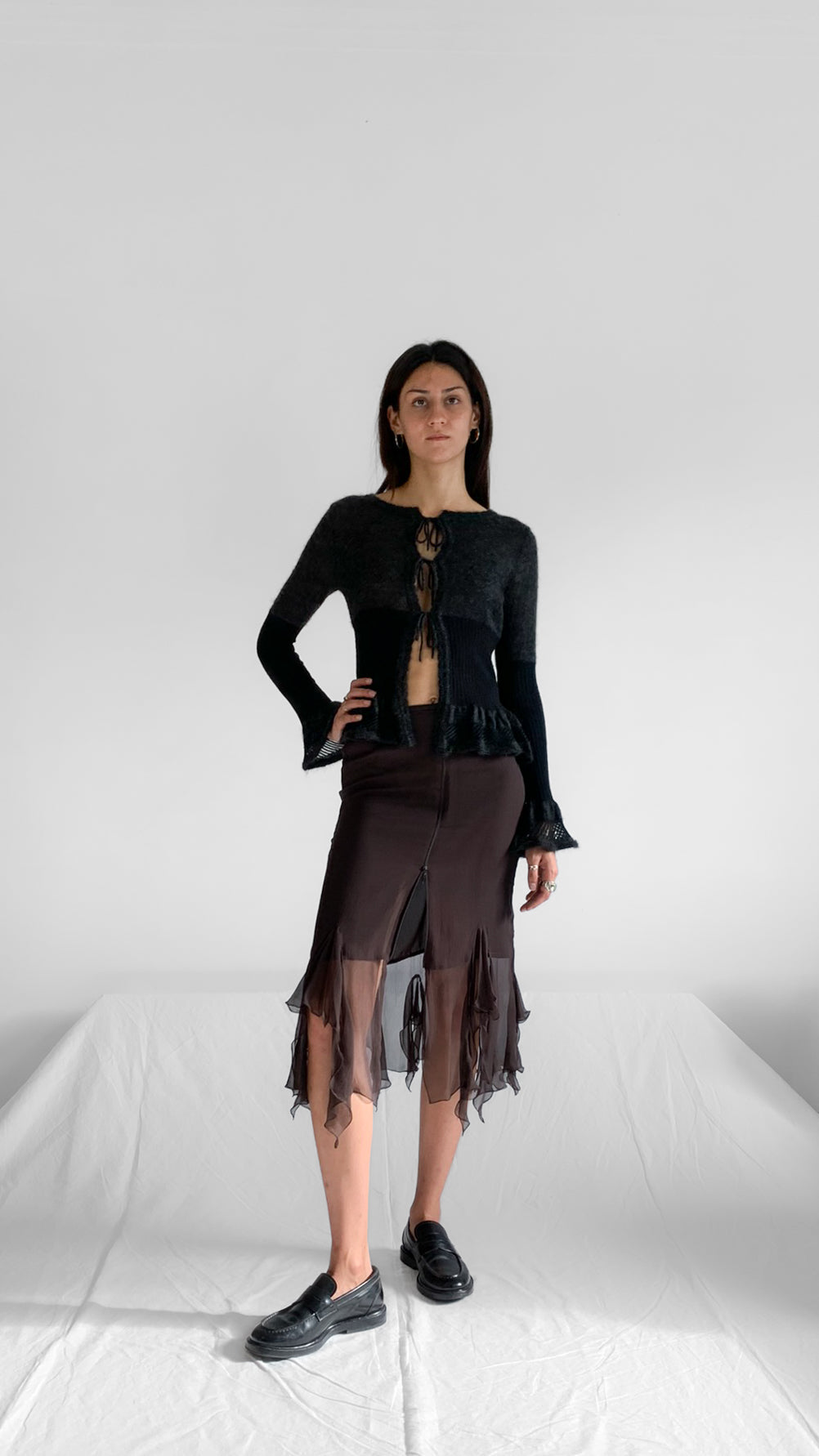 Max Mara Studio Silk Chiffon Handkerchief Skirt