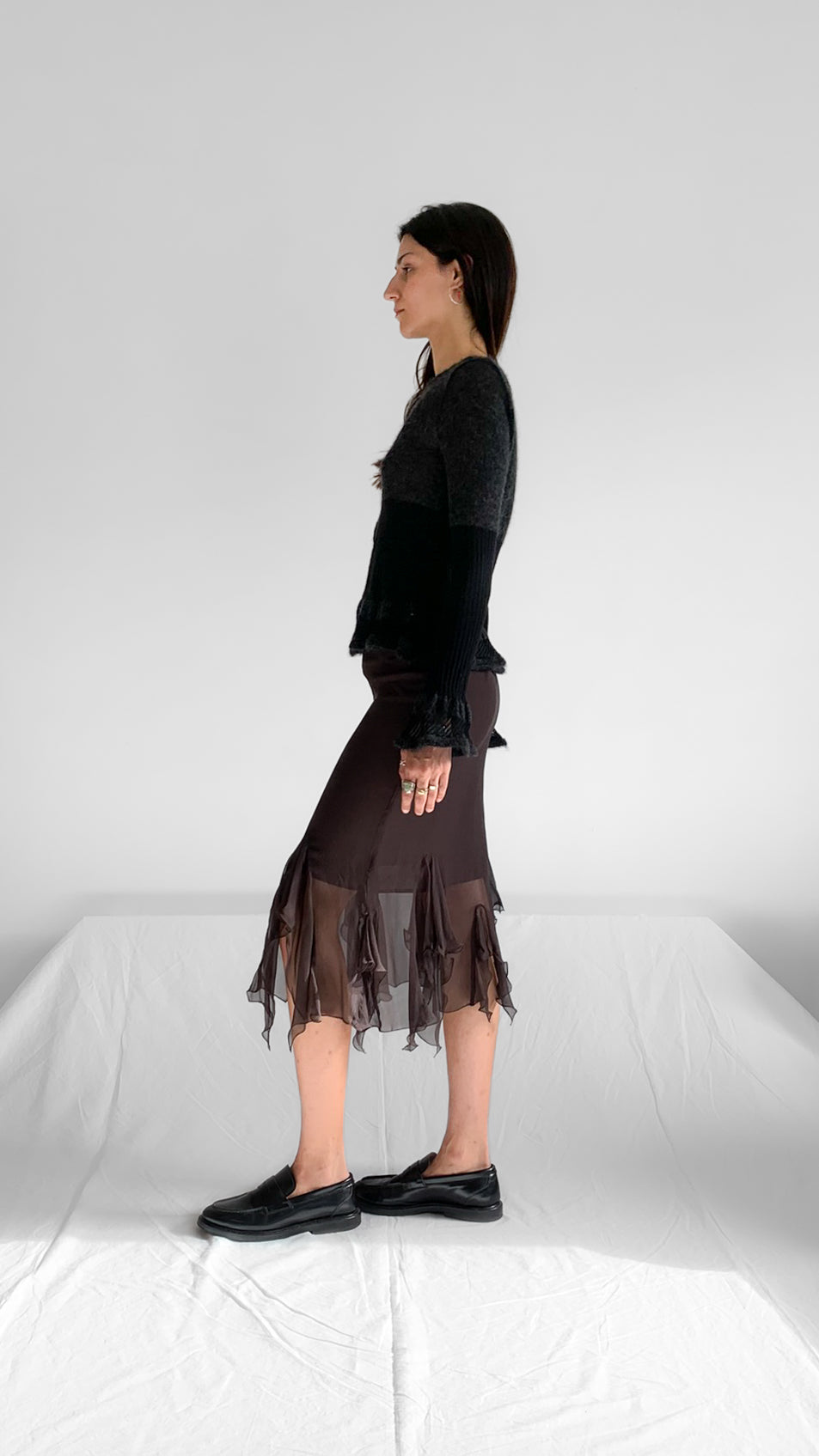 Max Mara Studio Silk Chiffon Handkerchief Skirt