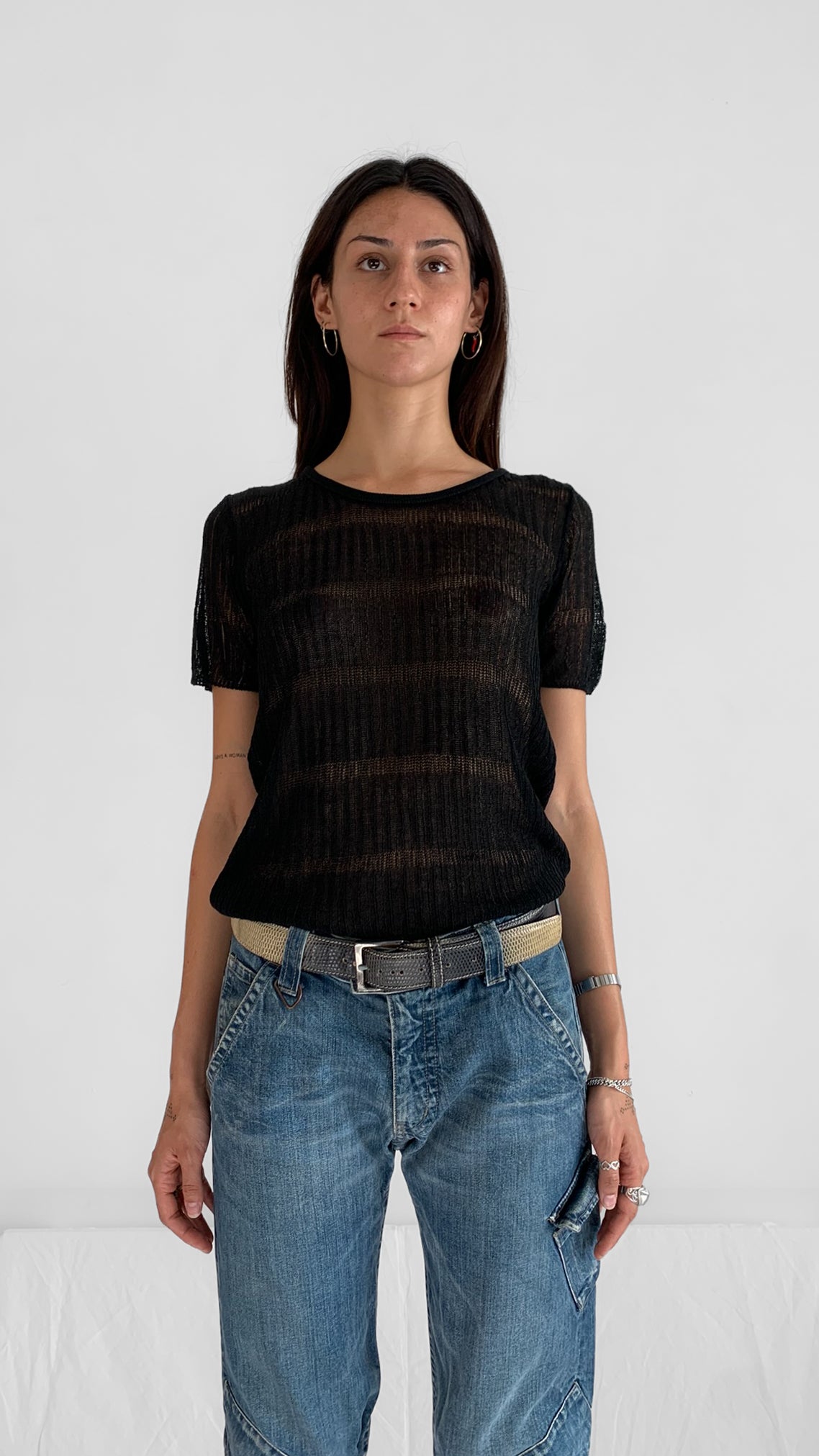 Sheer Viscose Knit Tee