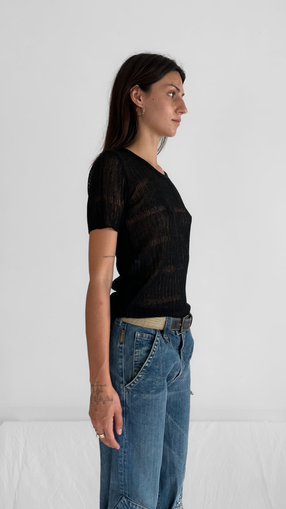 Sheer Viscose Knit Tee