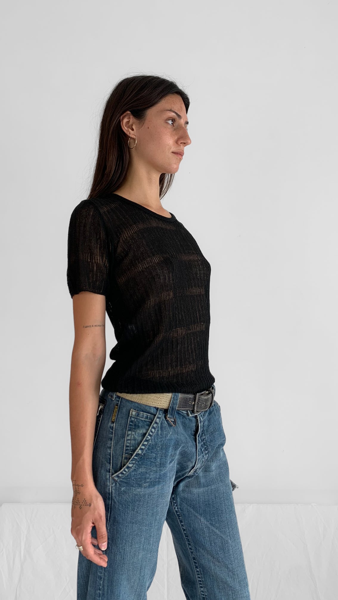 Sheer Viscose Knit Tee