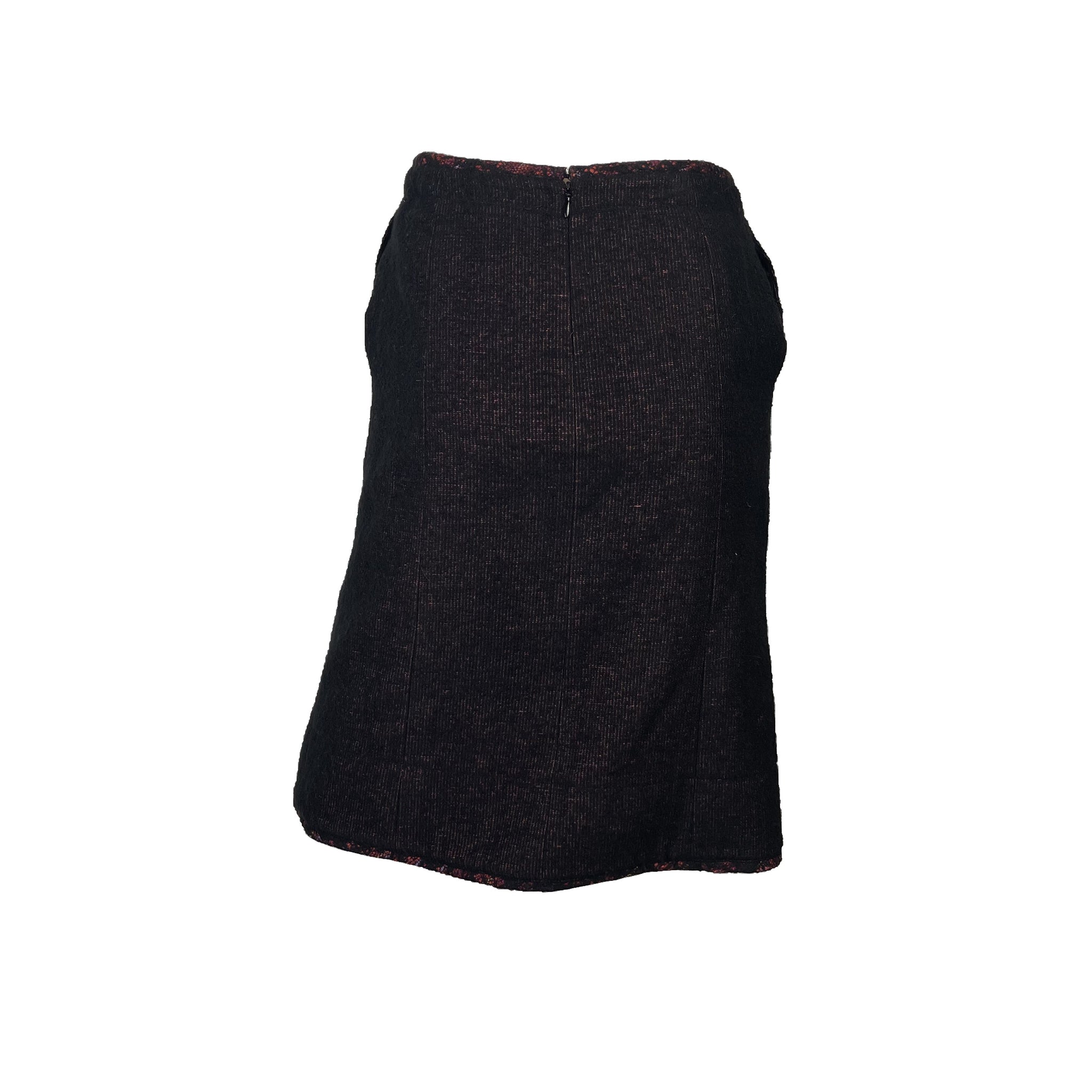 Y2K Rochas Wool Boucle Skirt