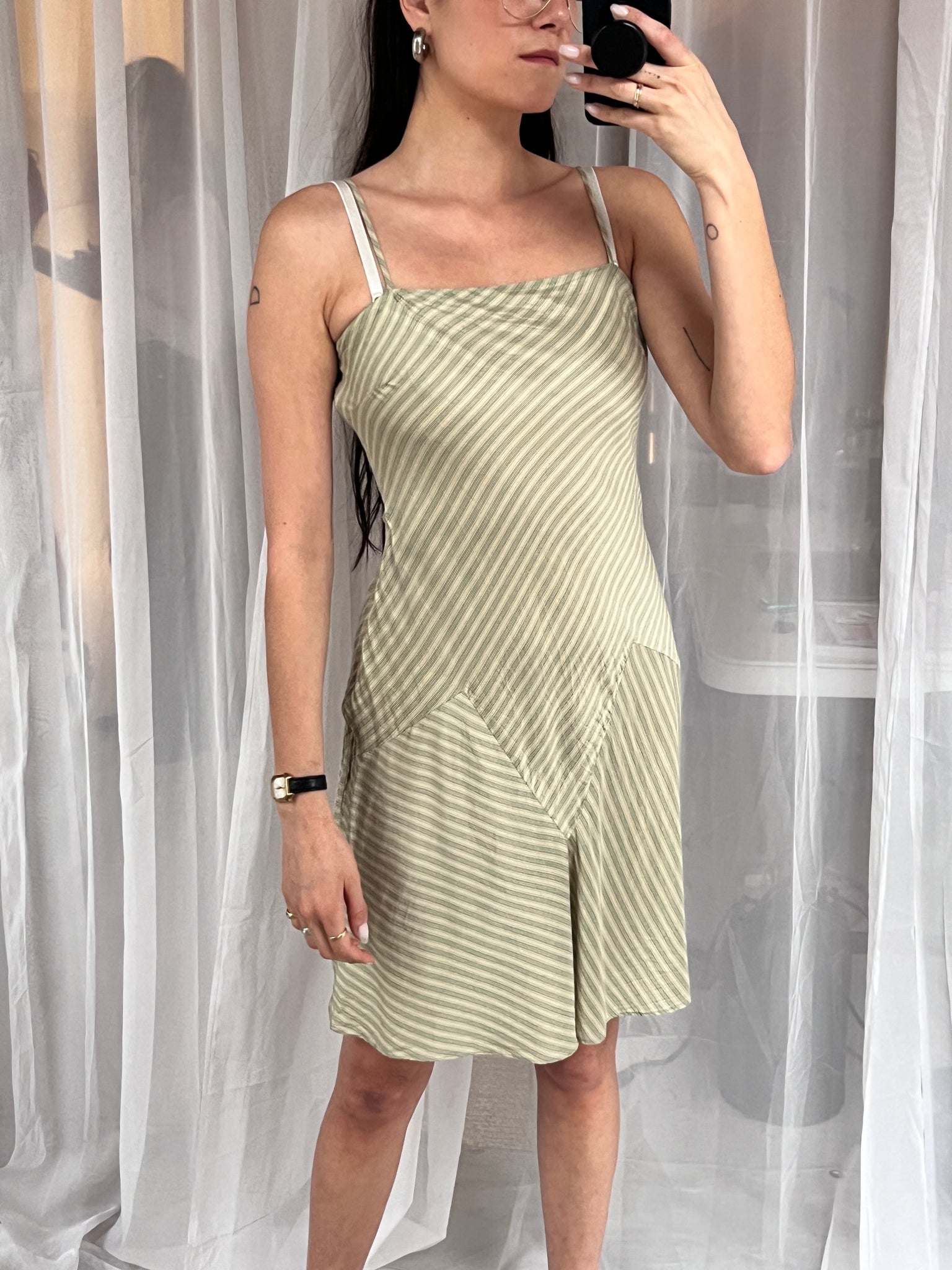 Bias Cut Silk Mini Dress