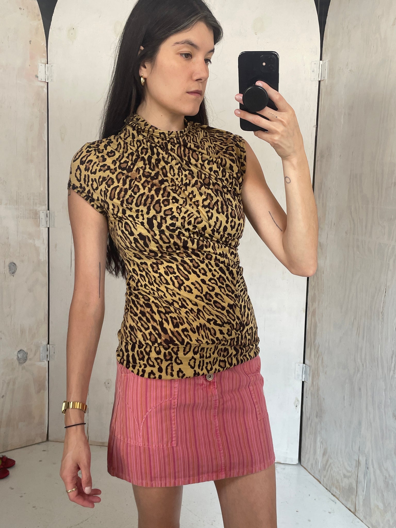 Junya Watanabe CDG Cheetah Print Top