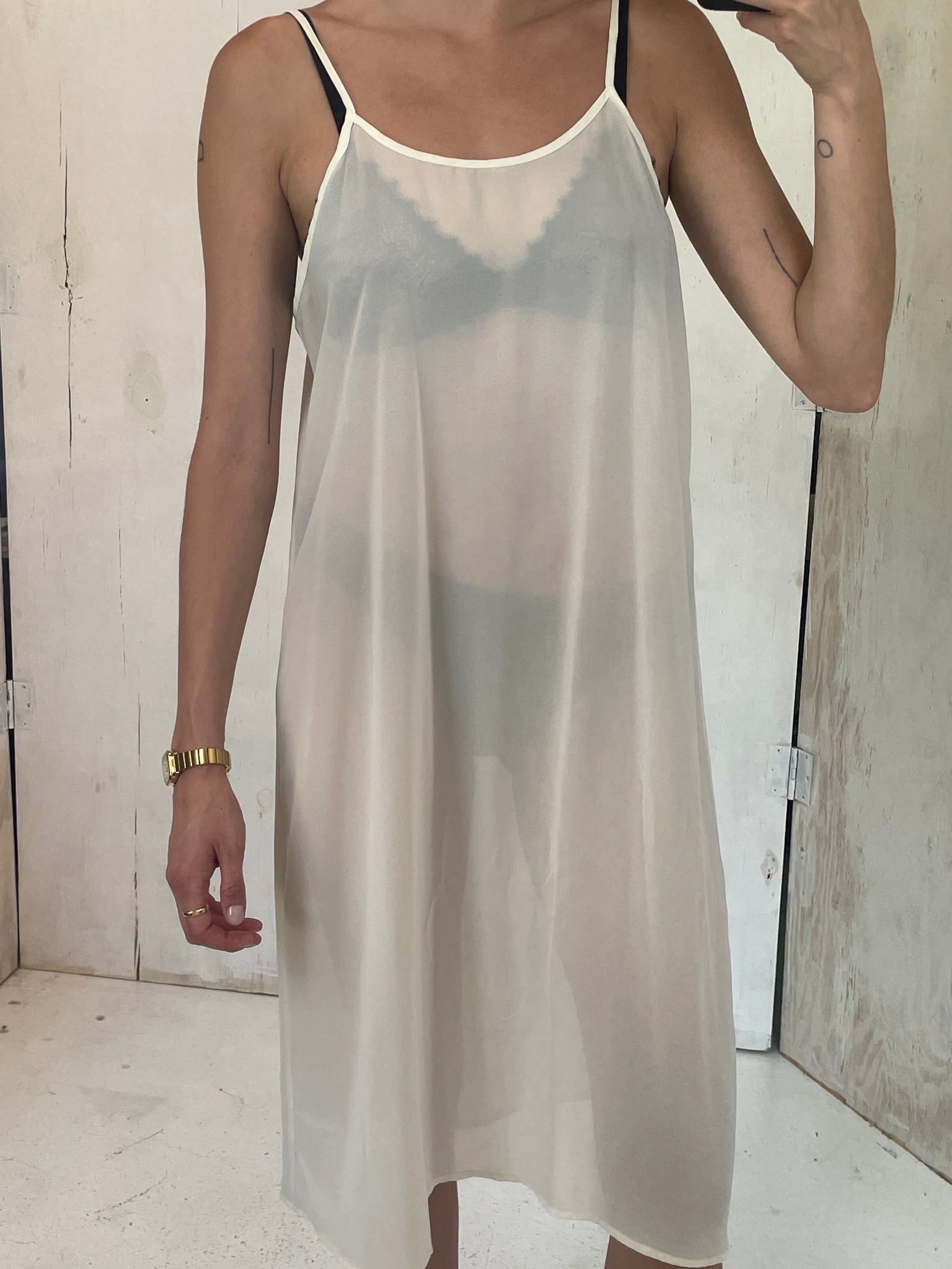 White Sheer Slip Dress