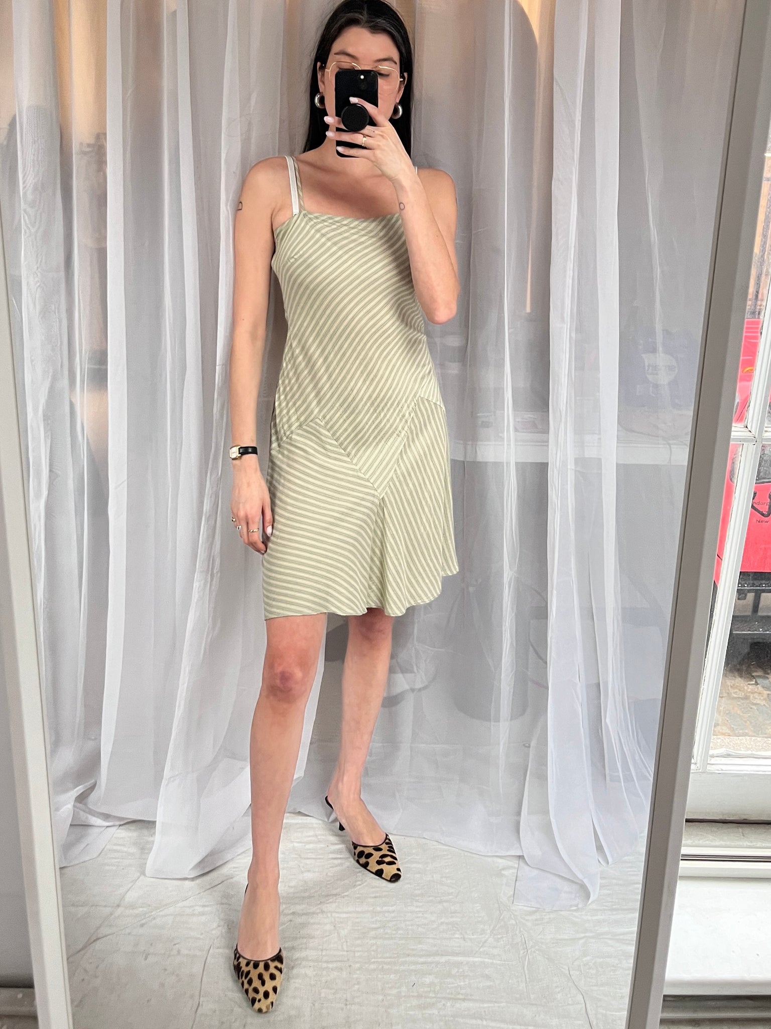 Bias Cut Silk Mini Dress