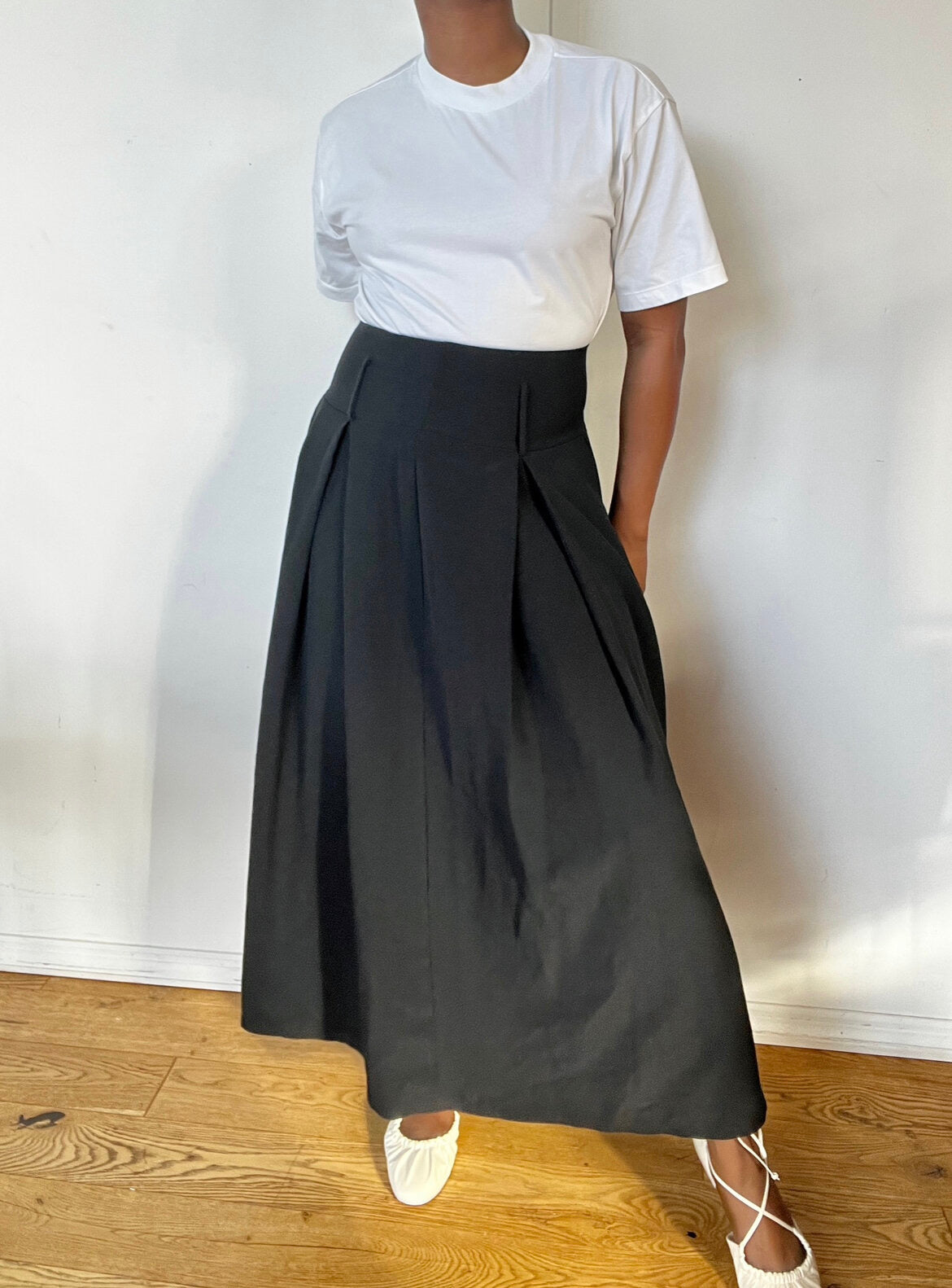 Vintage Pleated Maxi Skirt