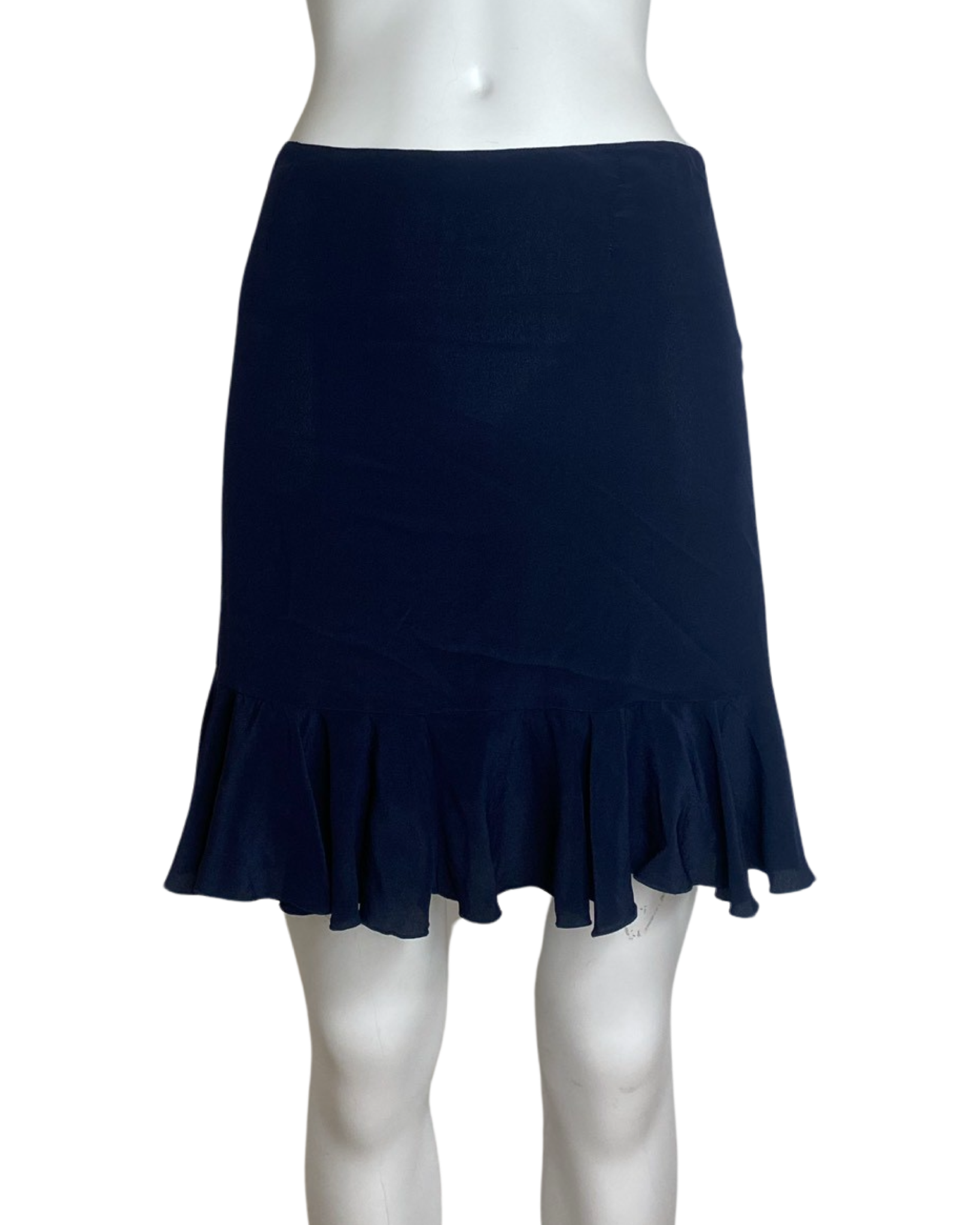 BLUMARINE NAVY FRILL SKIRT - 1