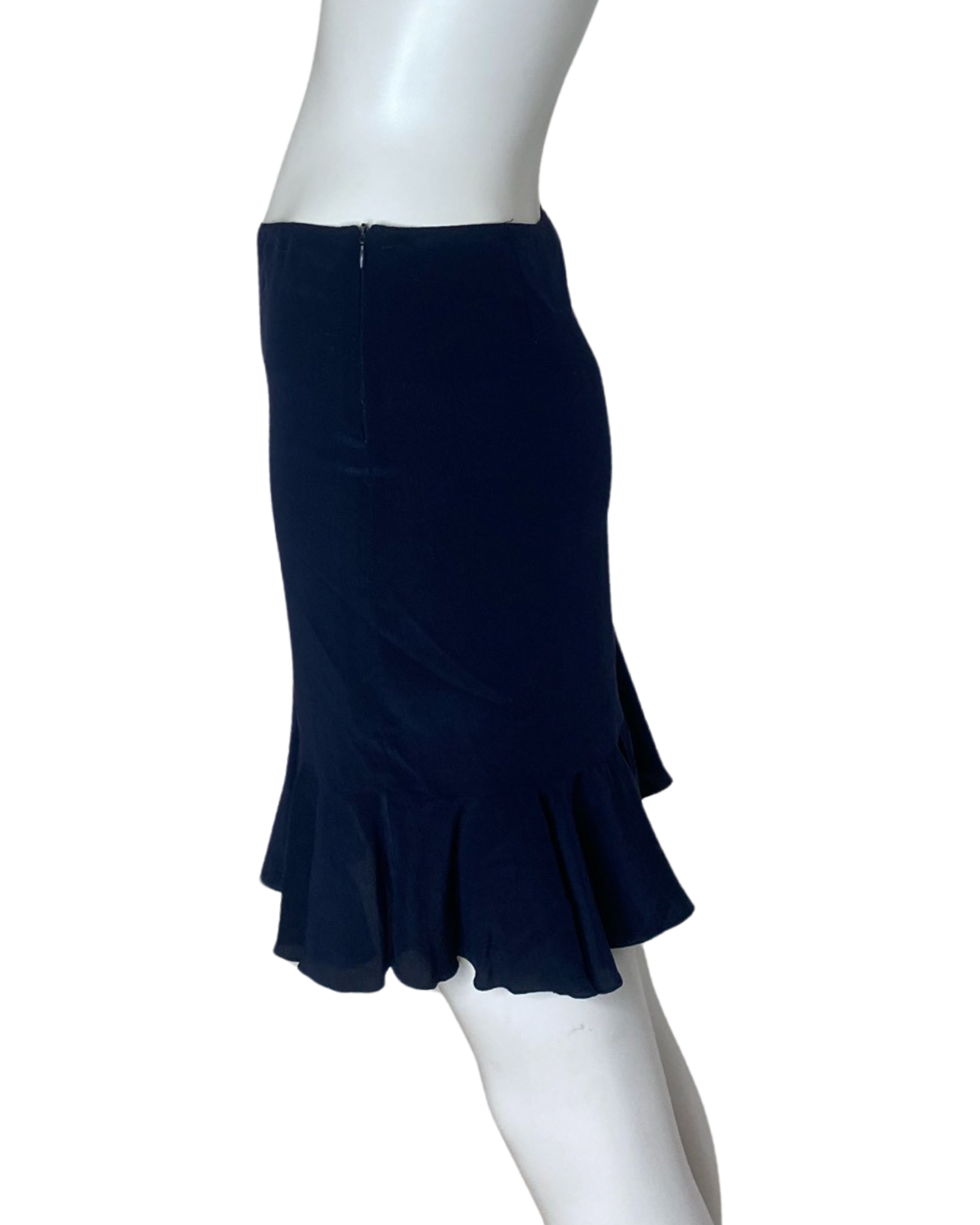 BLUMARINE NAVY FRILL SKIRT - 2