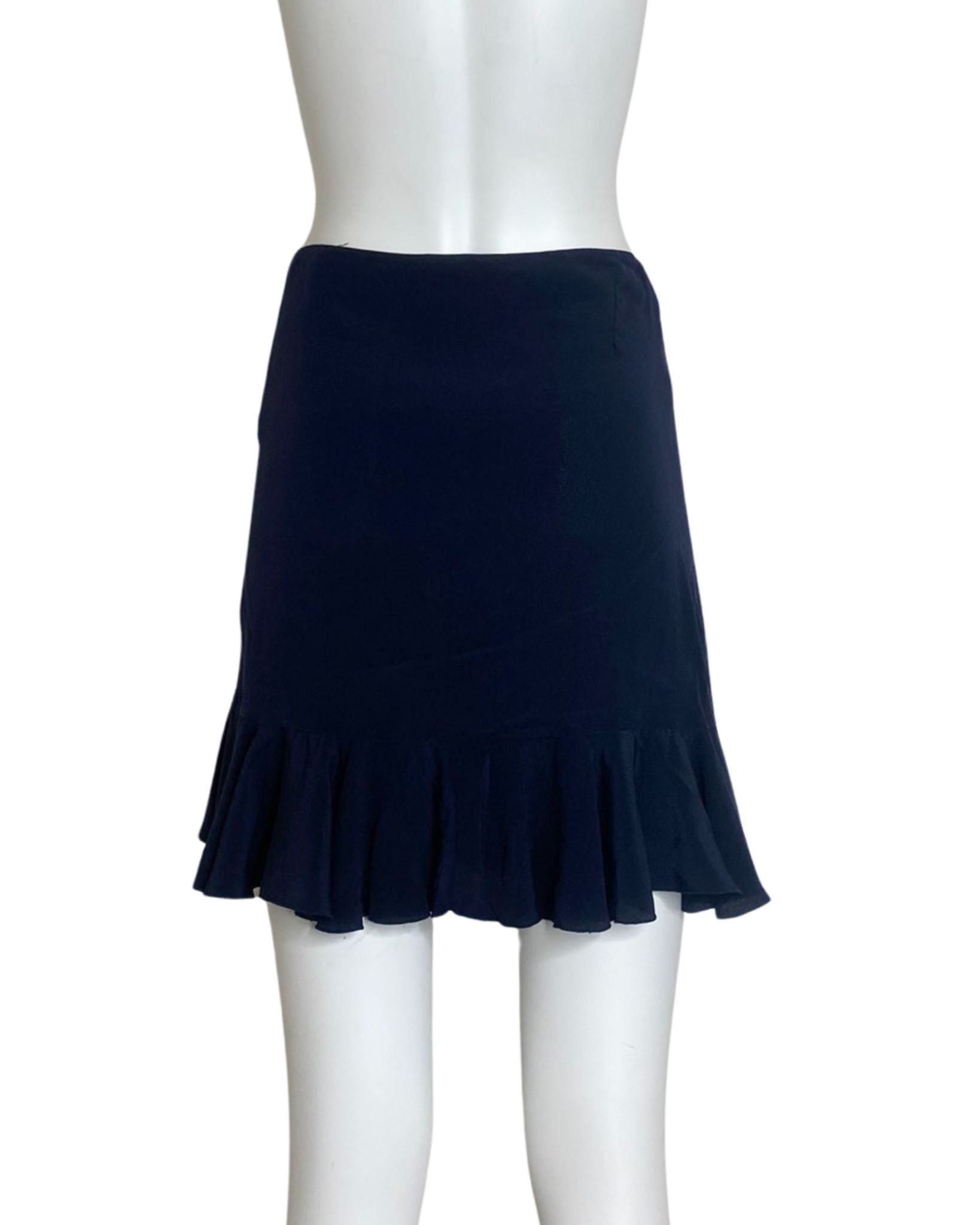 BLUMARINE NAVY FRILL SKIRT - 3