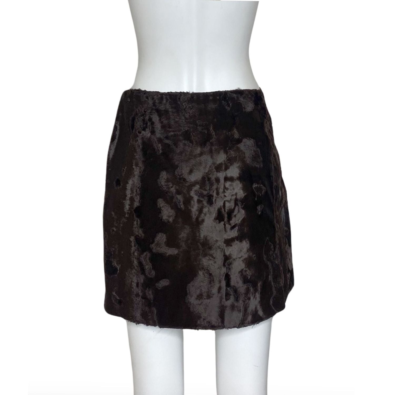 KAREN MILLEN FAUX FUR MINI SKIRT - 2