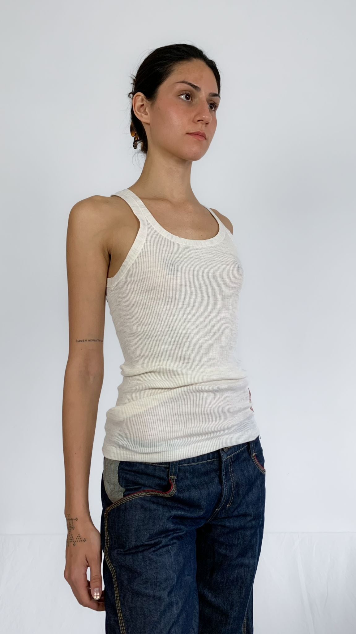 Italo Vintage Pure Wool Ribbed Tank - 1