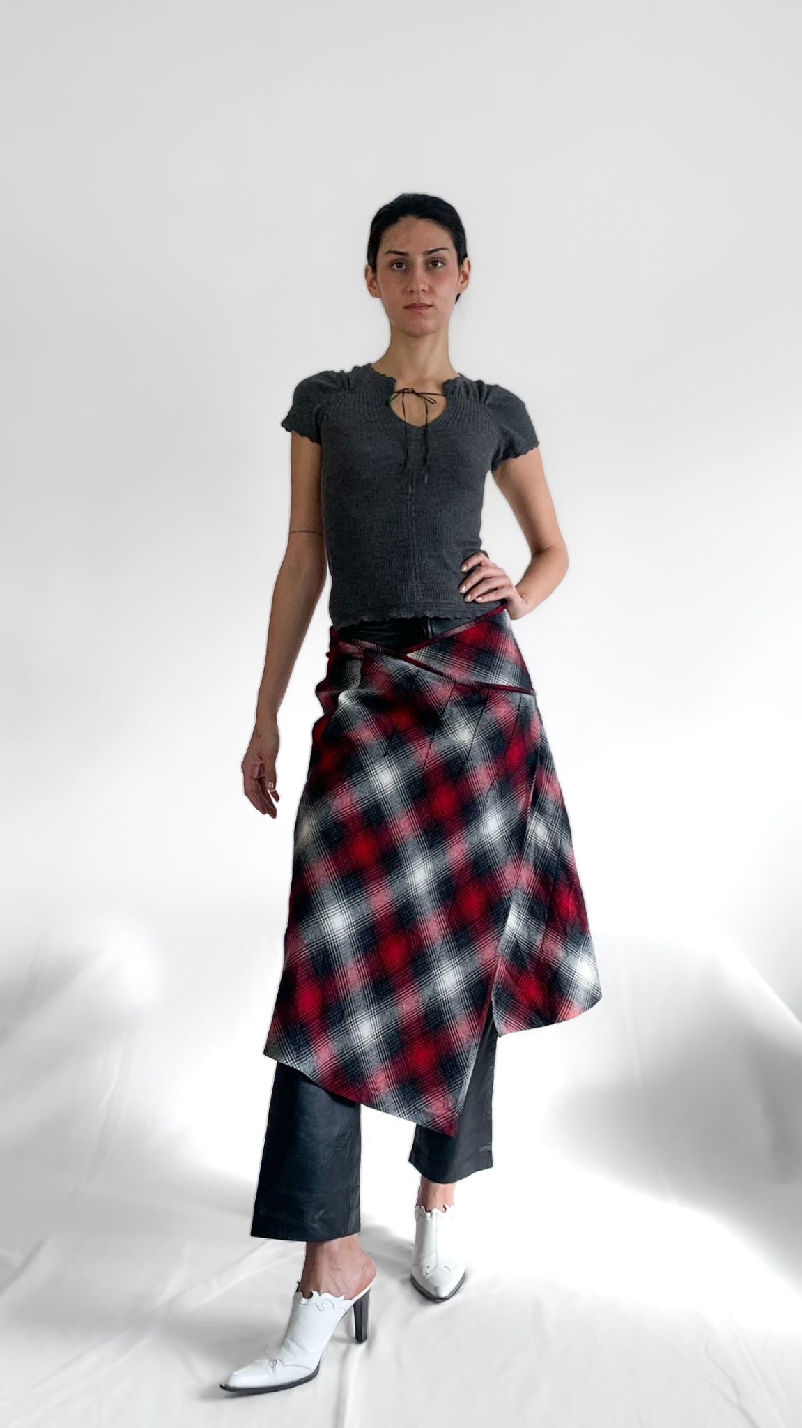 Deadstock Max Mara Tartan Wrap Skirt - 1