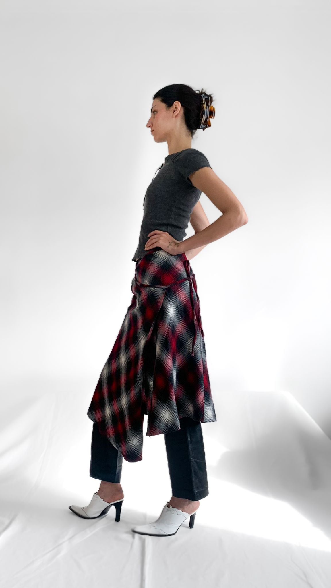 Deadstock Max Mara Tartan Wrap Skirt - 3