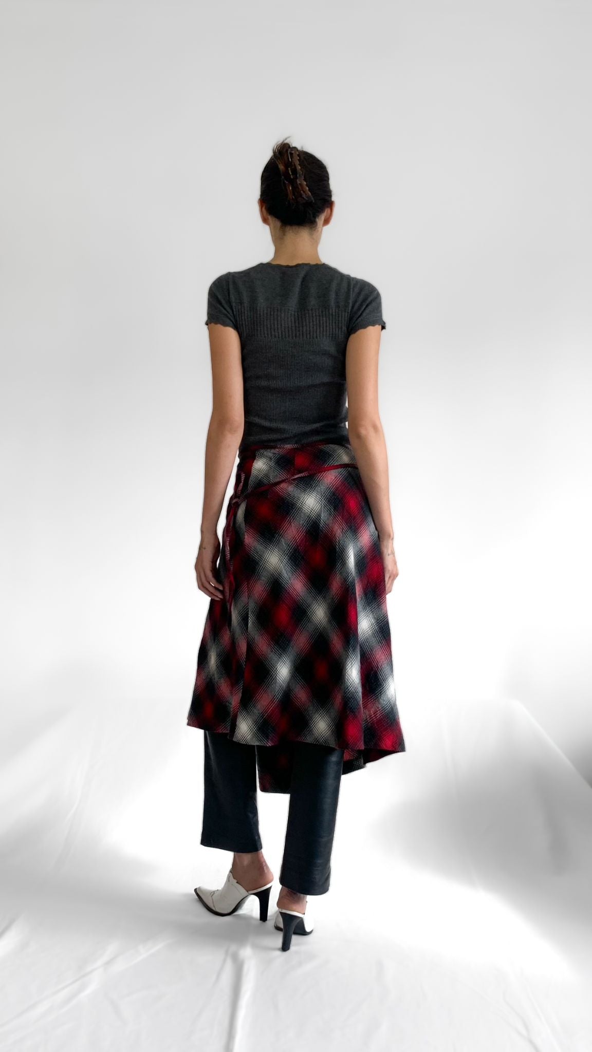 Deadstock Max Mara Tartan Wrap Skirt - 4