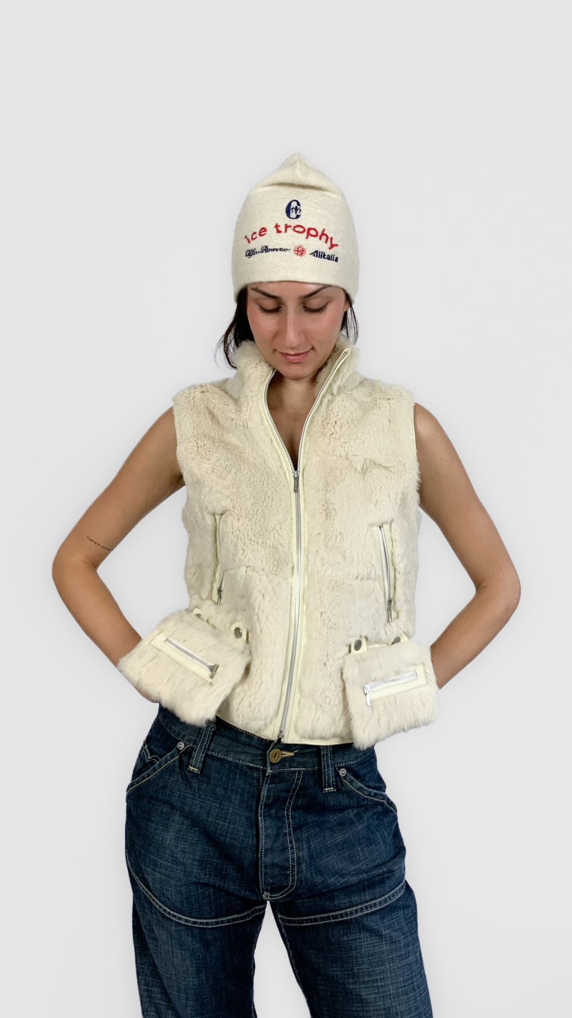 Maria di Ripabianca Rabbit Fur Vest - 1