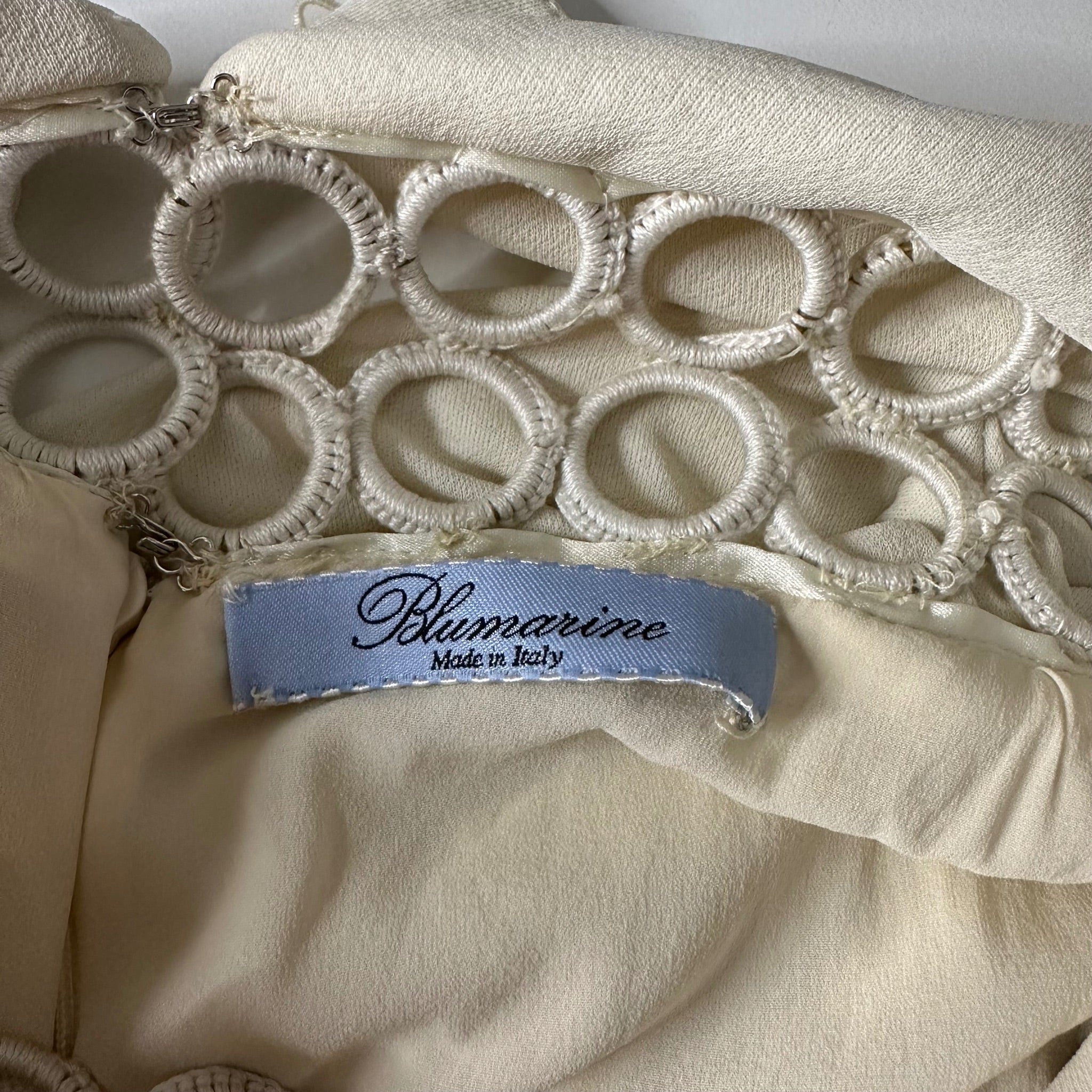 Blumarine Cream Woven Circle Mini Bubble Dress / SZ S - 6