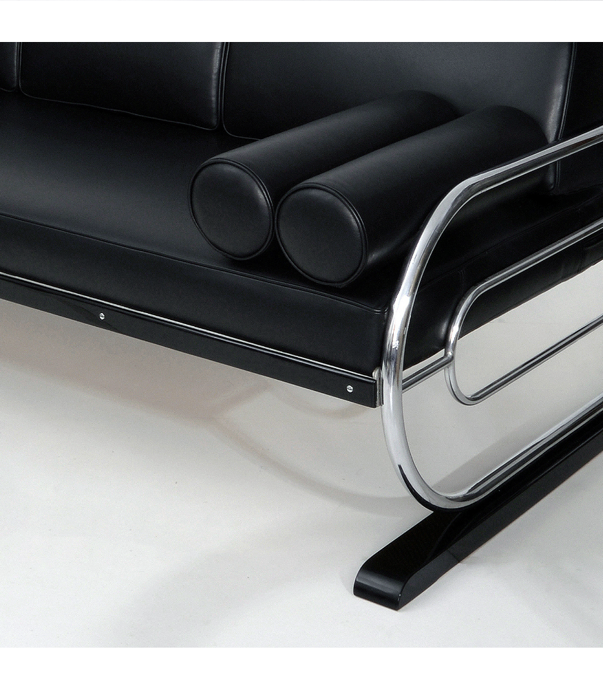 Bauhaus Chrome Tubular Leather Daybed