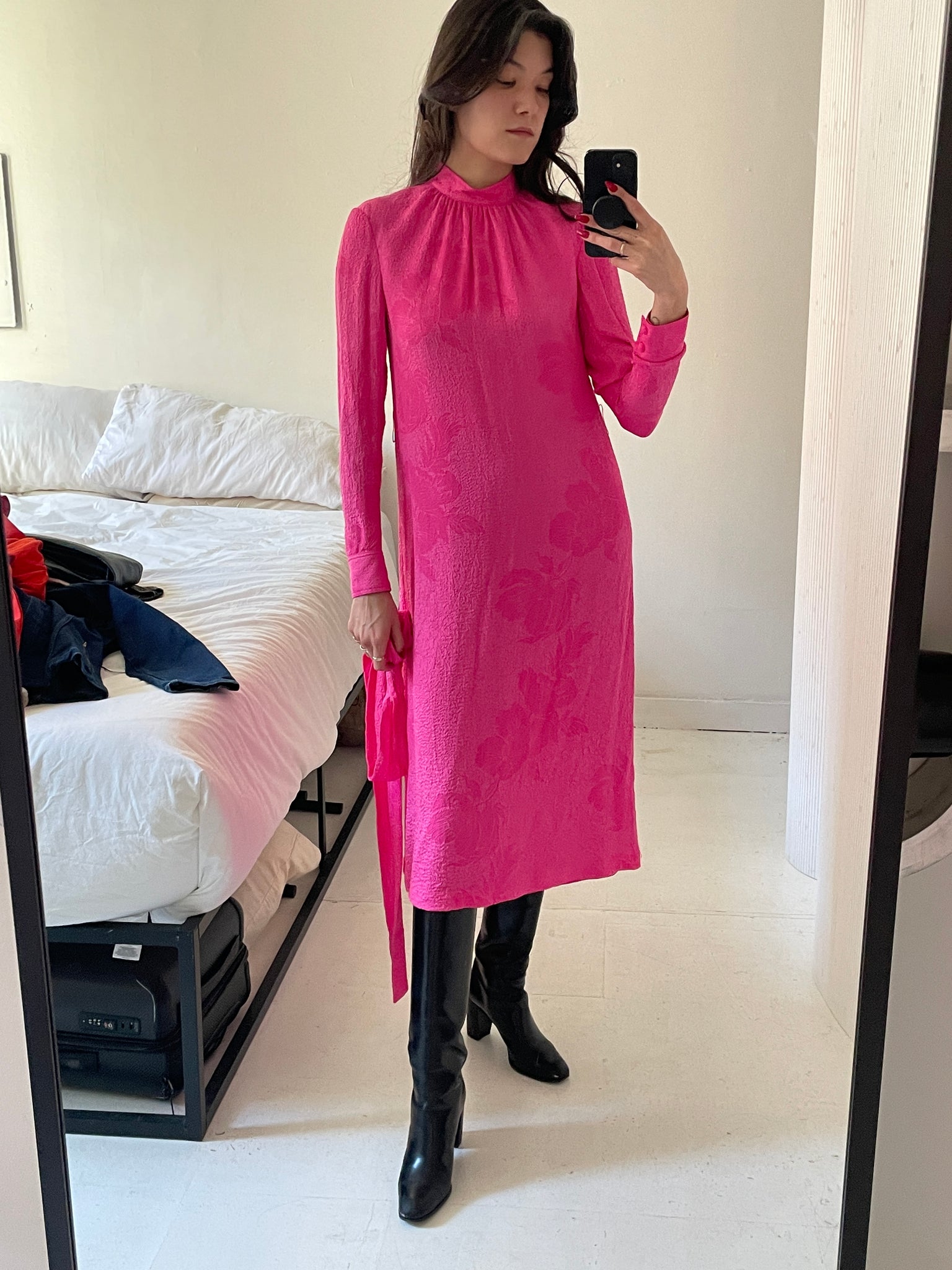 Hot Pink Midi Dress